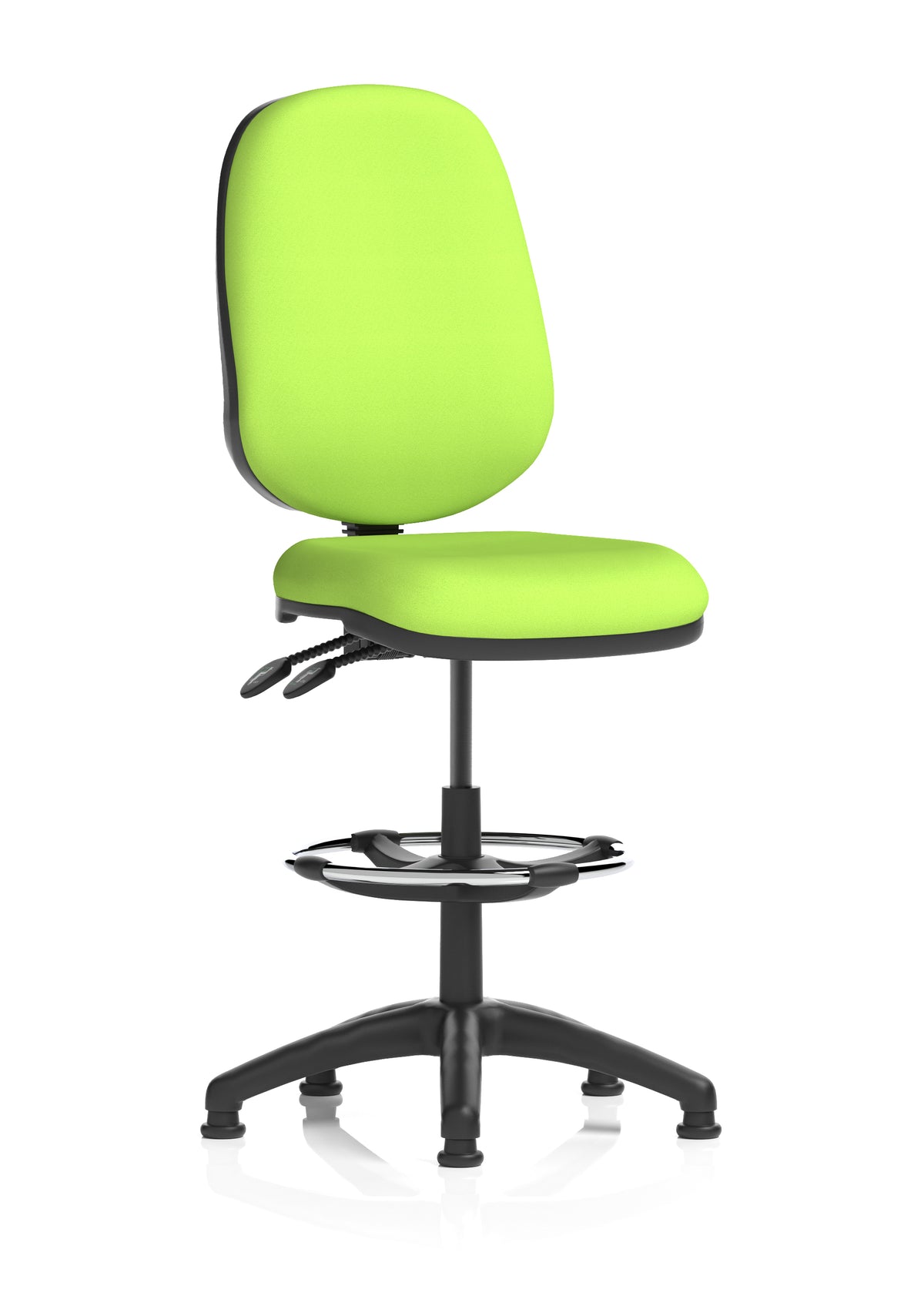 Sterling Medium Back Draughtsman Chair | Infinite Lock | Height Adjustable Back & Arms Bespoke Myrrh Green Matching Colour None - Industrious Decor