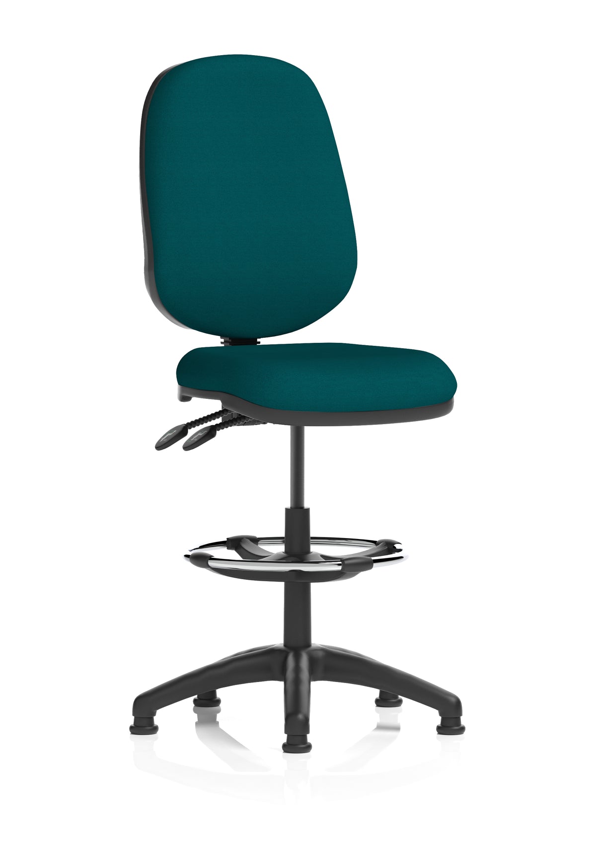 Sterling Medium Back Draughtsman Chair | Infinite Lock | Height Adjustable Back & Arms Bespoke Maringa Teal Matching Colour None - Industrious Decor