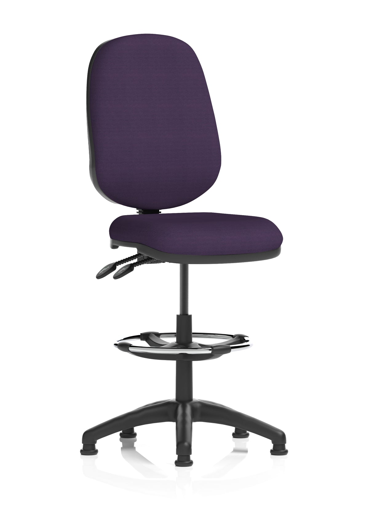 Sterling Medium Back Draughtsman Chair | Infinite Lock | Height Adjustable Back & Arms Bespoke Tansy Purple Matching Colour None - Industrious Decor