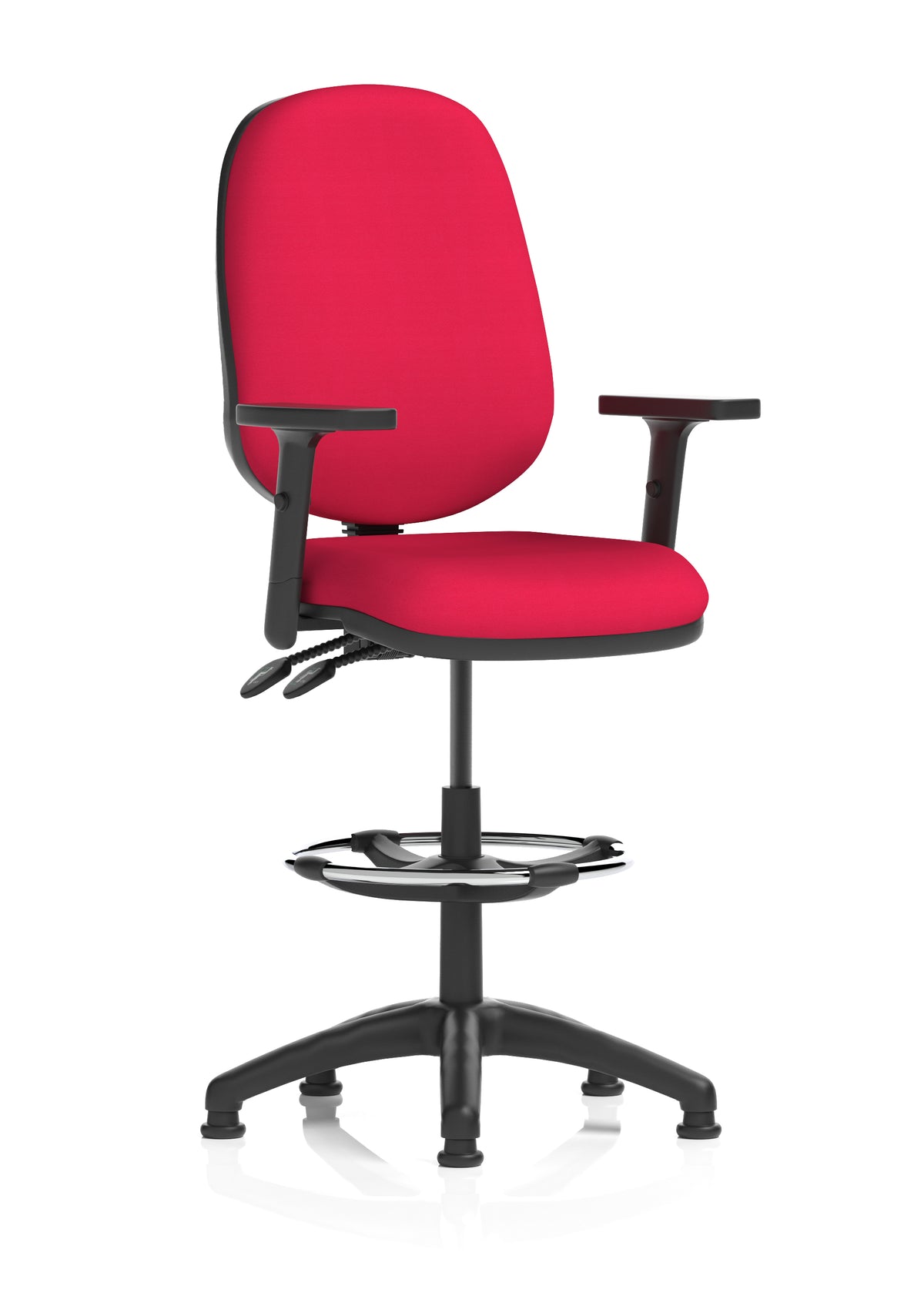 Sterling Medium Back Draughtsman Chair | Infinite Lock | Height Adjustable Back & Arms Bespoke Bergamot Cherry Matching Colour With Height Adjustable Arms - Industrious Decor