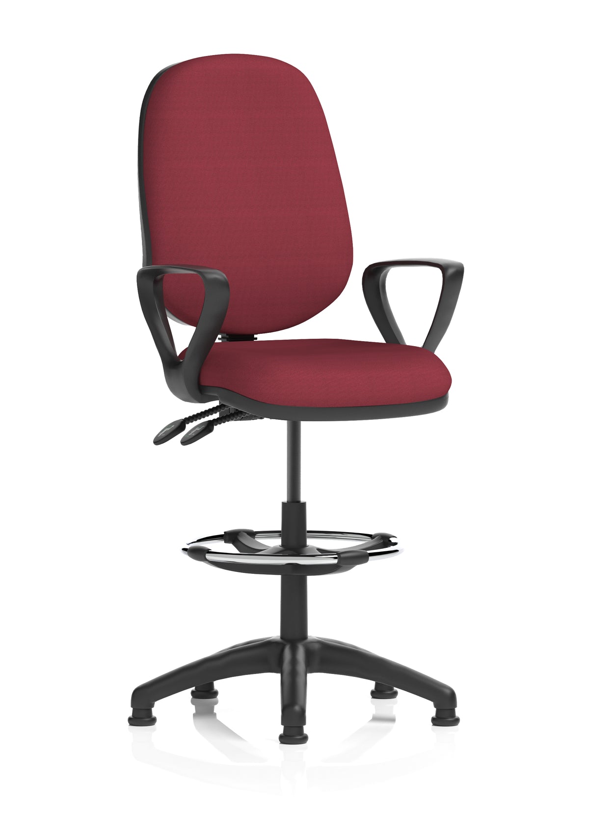 Sterling Medium Back Draughtsman Chair | Infinite Lock | Height Adjustable Back & Arms Bespoke Ginseng Chilli Matching Colour With Loop Arms - Industrious Decor
