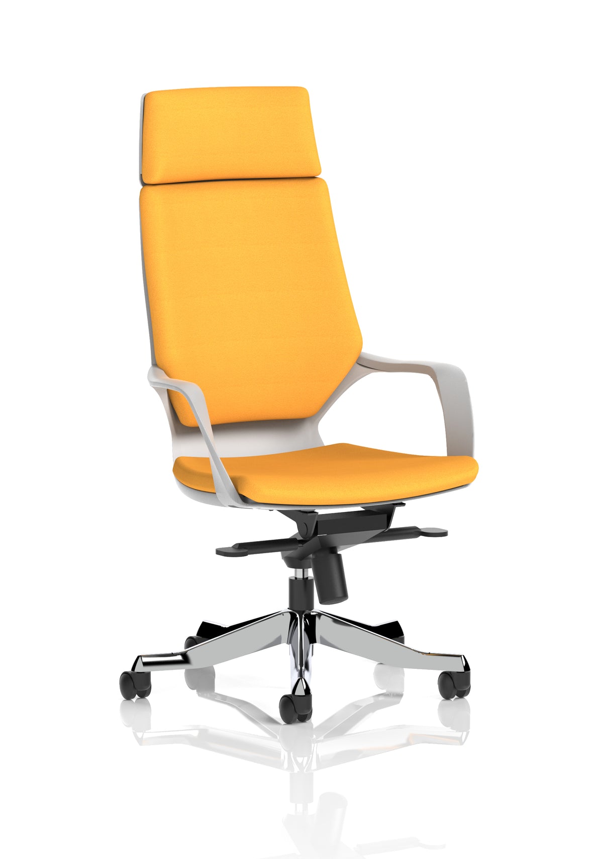 Oakridge High Back Executive Office Chair with Arms Bespoke Senna Yellow - Industrious Decor