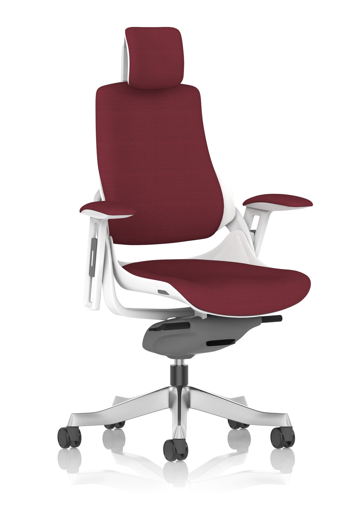 Medbourne High Back White Shell Fabric Executive Office Chair with Arms Bespoke Ginseng Chilli Bespoke Ginseng Chilli Fabric With Headrest - Industrious Decor