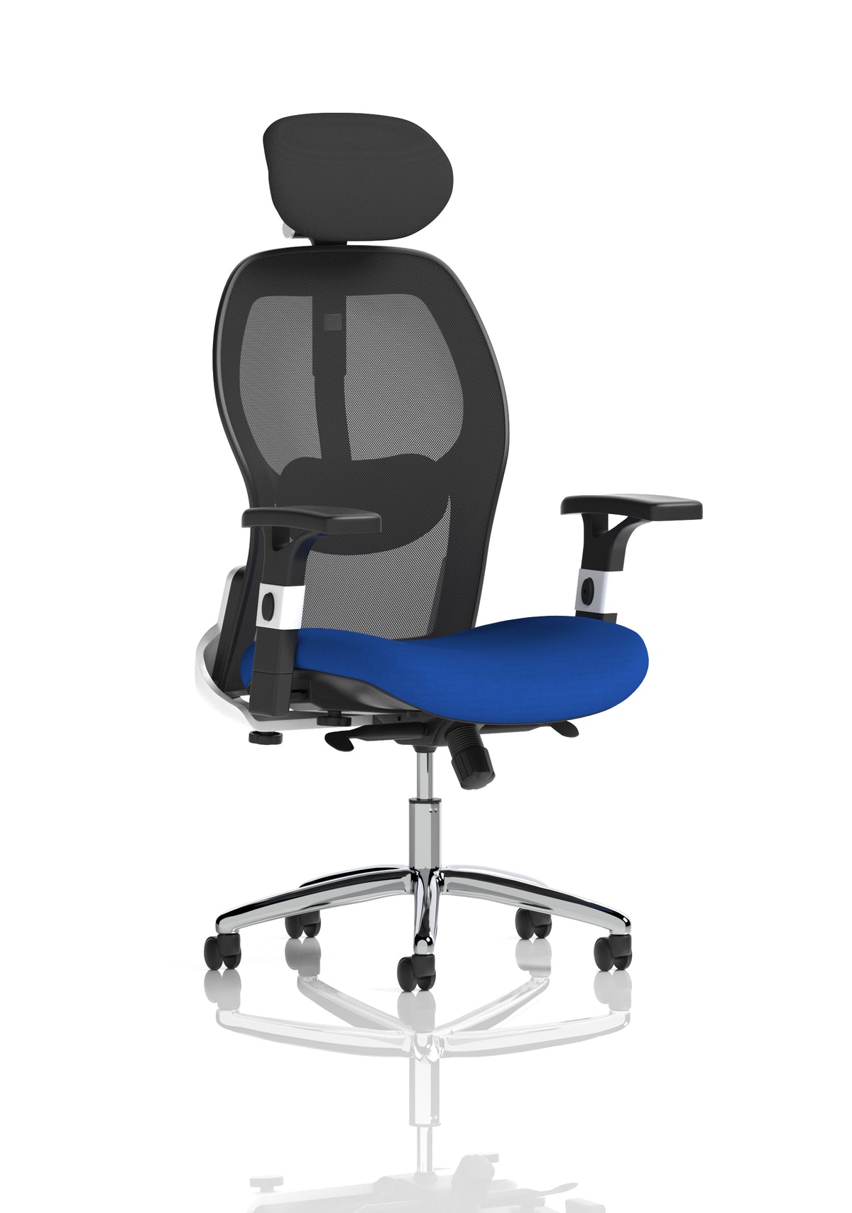 Marchbanks High Mesh Back Executive Office Chair Bespoke Stevia Blue - Industrious Decor
