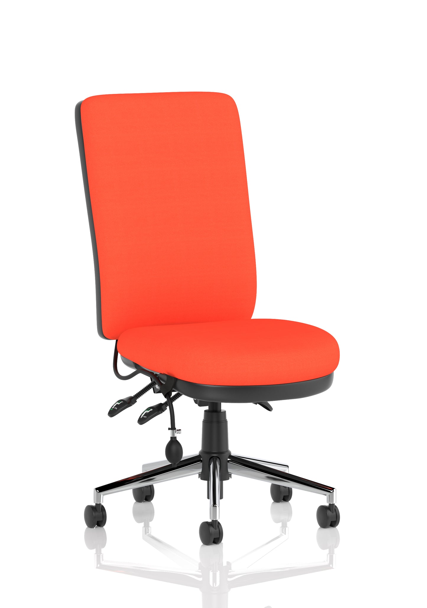 Chiro High Back Task Operator Office Chair Bespoke Tabasco Orange None Matching Bespoke Colour - Industrious Decor