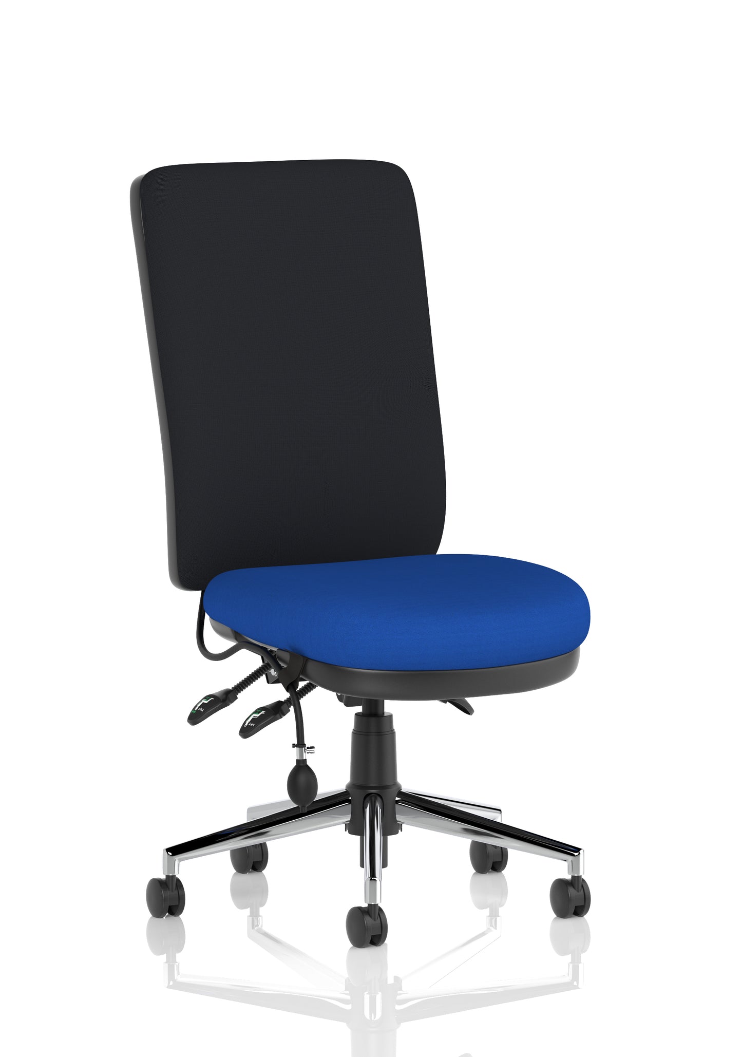 Chiro High Back Task Operator Office Chair Bespoke Stevia Blue None Black - Industrious Decor