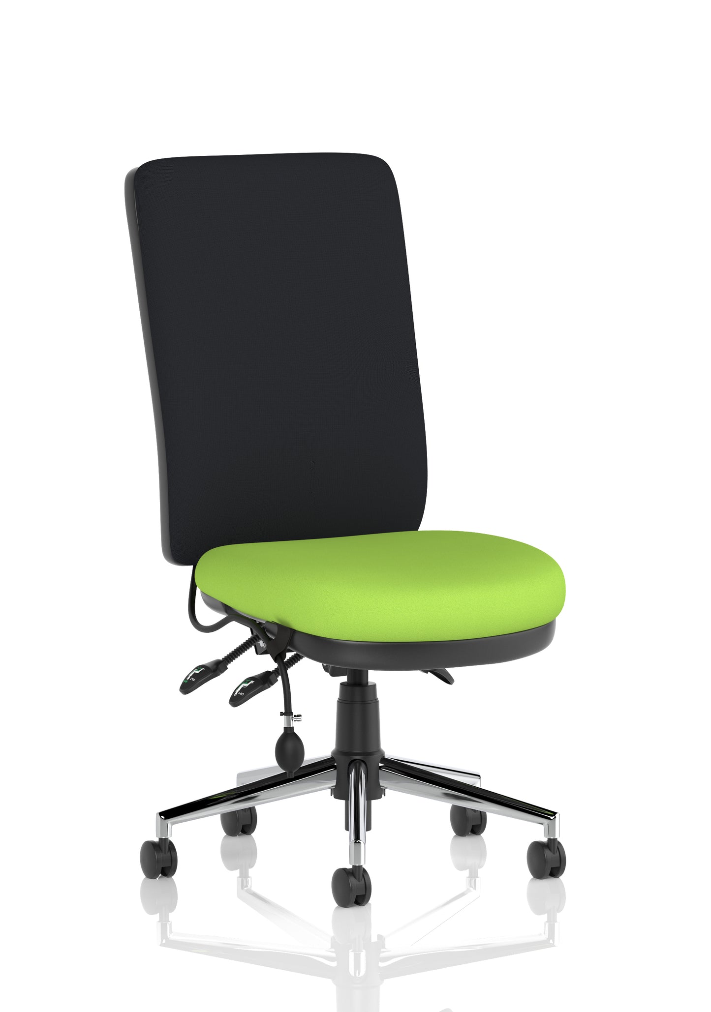 Chiro High Back Task Operator Office Chair Bespoke Myrrh Green None Black - Industrious Decor