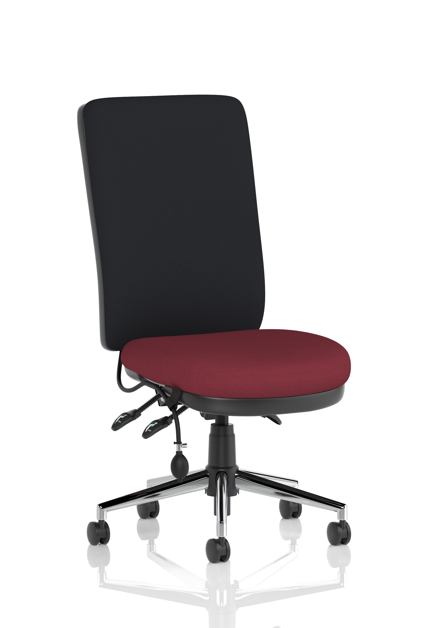 Chiro High Back Task Operator Office Chair Bespoke Ginseng Chilli None Black - Industrious Decor