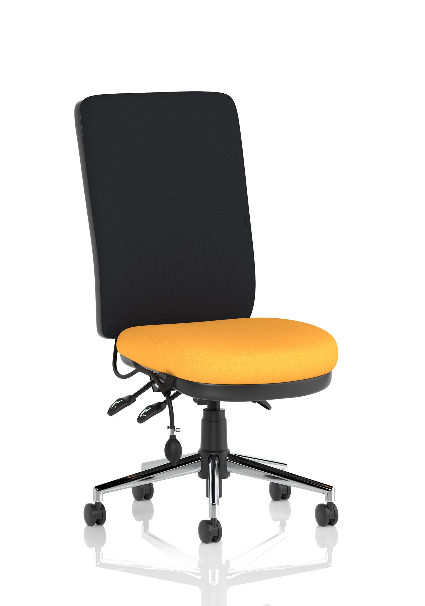 Chiro High Back Task Operator Office Chair Bespoke Senna Yellow None Black - Industrious Decor