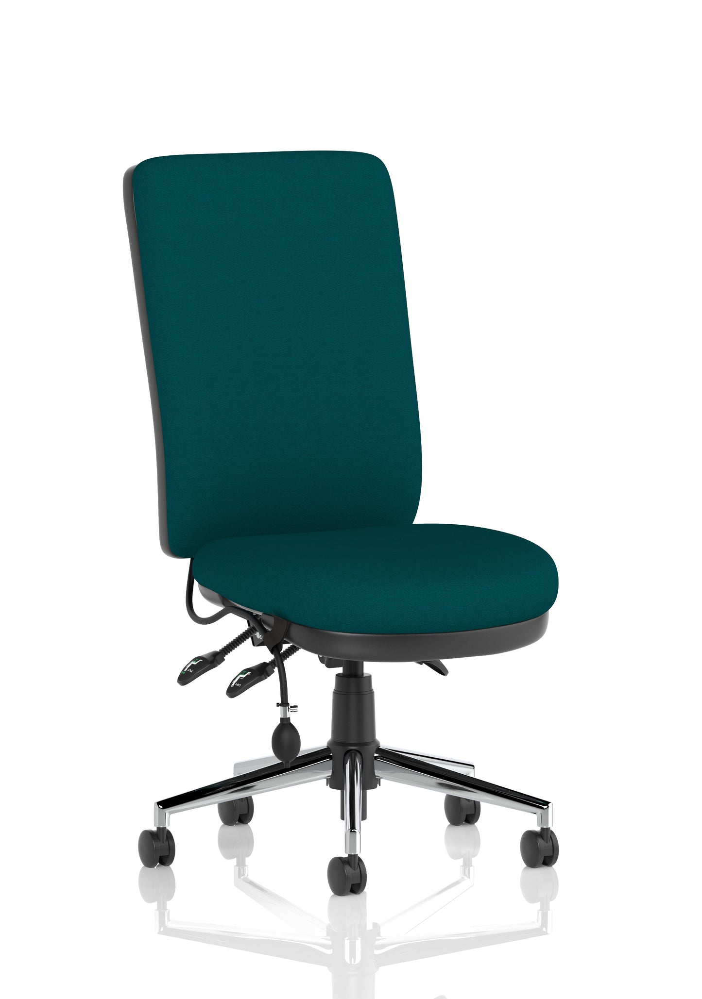 Chiro High Back Task Operator Office Chair Bespoke Maringa Teal None Matching Bespoke Colour - Industrious Decor