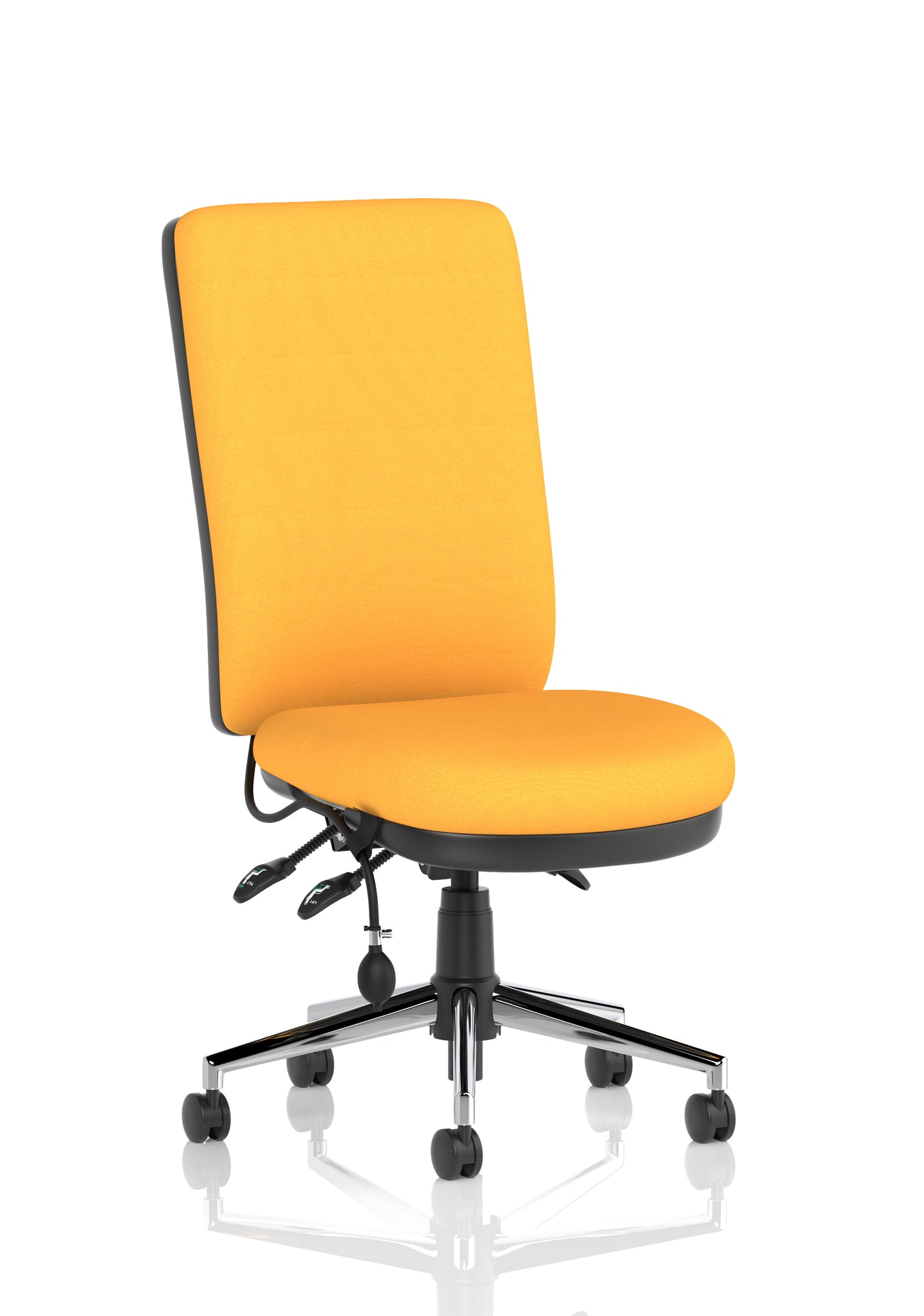 Chiro High Back Task Operator Office Chair Bespoke Senna Yellow None Matching Bespoke Colour - Industrious Decor