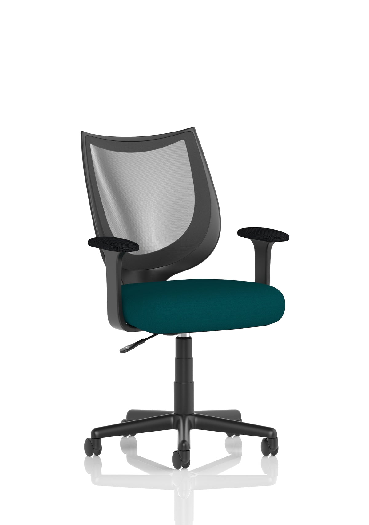 Winslet Medium Back Mesh Task Chair | Gas Height Adjustment | Fixed Arms Bespoke Maringa Teal - Industrious Decor