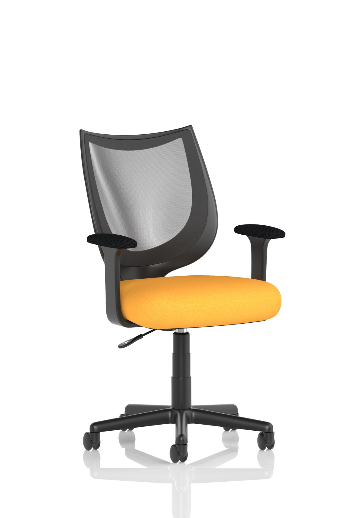 Winslet Medium Back Mesh Task Chair | Gas Height Adjustment | Fixed Arms Bespoke Senna Yellow - Industrious Decor