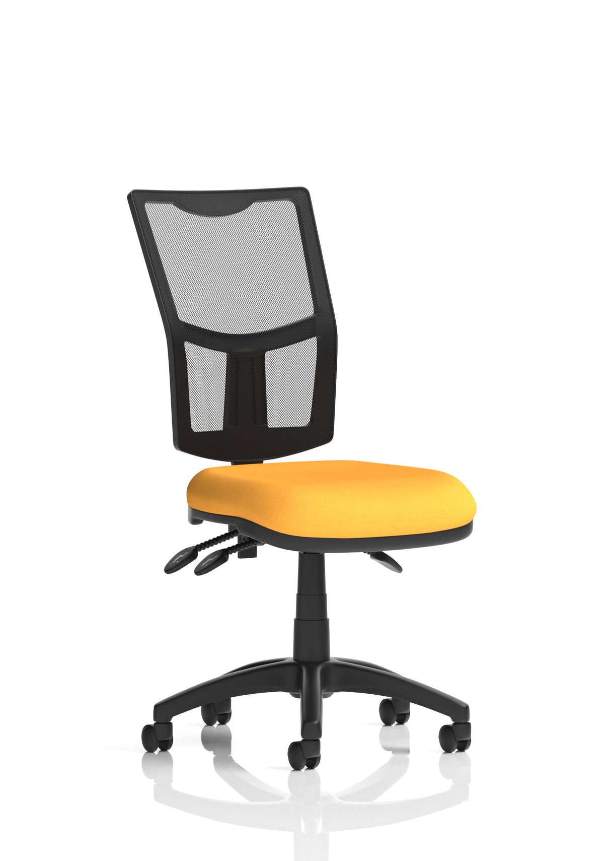Windham Medium Back Mesh Task Chair | Gas Height | Independent Tilt | Height Adjustable Back Bespoke Senna Yellow None - Industrious Decor
