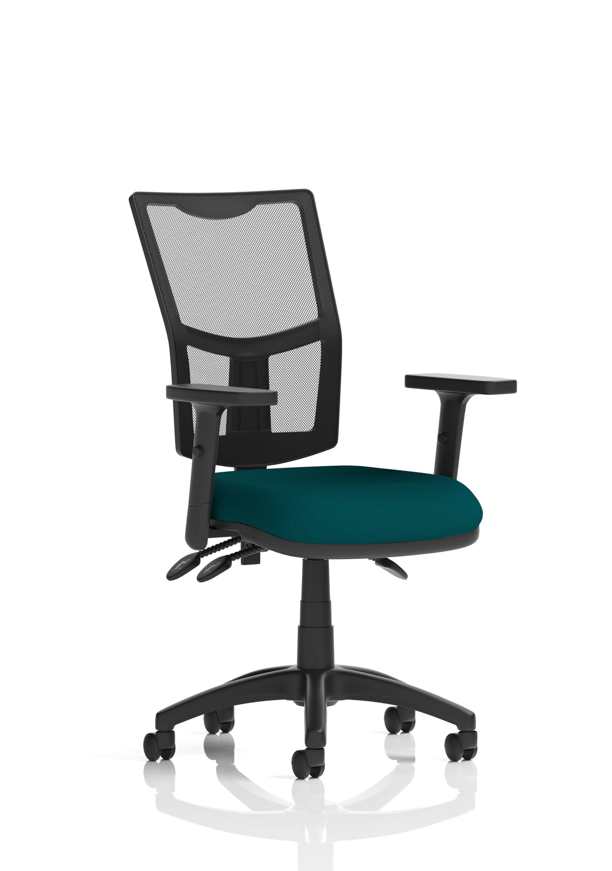 Windham Medium Back Mesh Task Chair | Gas Height | Independent Tilt | Height Adjustable Back Bespoke Maringa Teal With Height Adjustable Arms - Industrious Decor