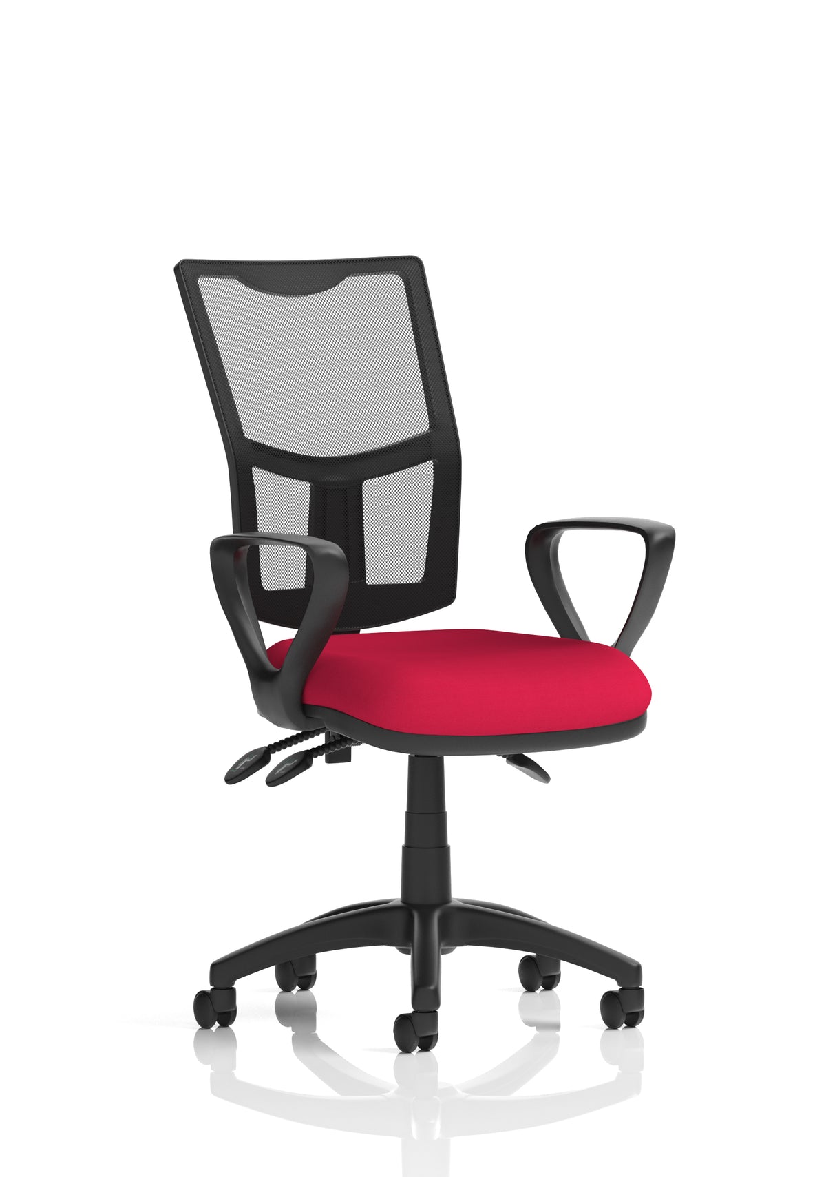 Windham Medium Back Mesh Task Chair | Gas Height | Independent Tilt | Height Adjustable Back Bespoke Bergamot Cherry With Loop Arms - Industrious Decor