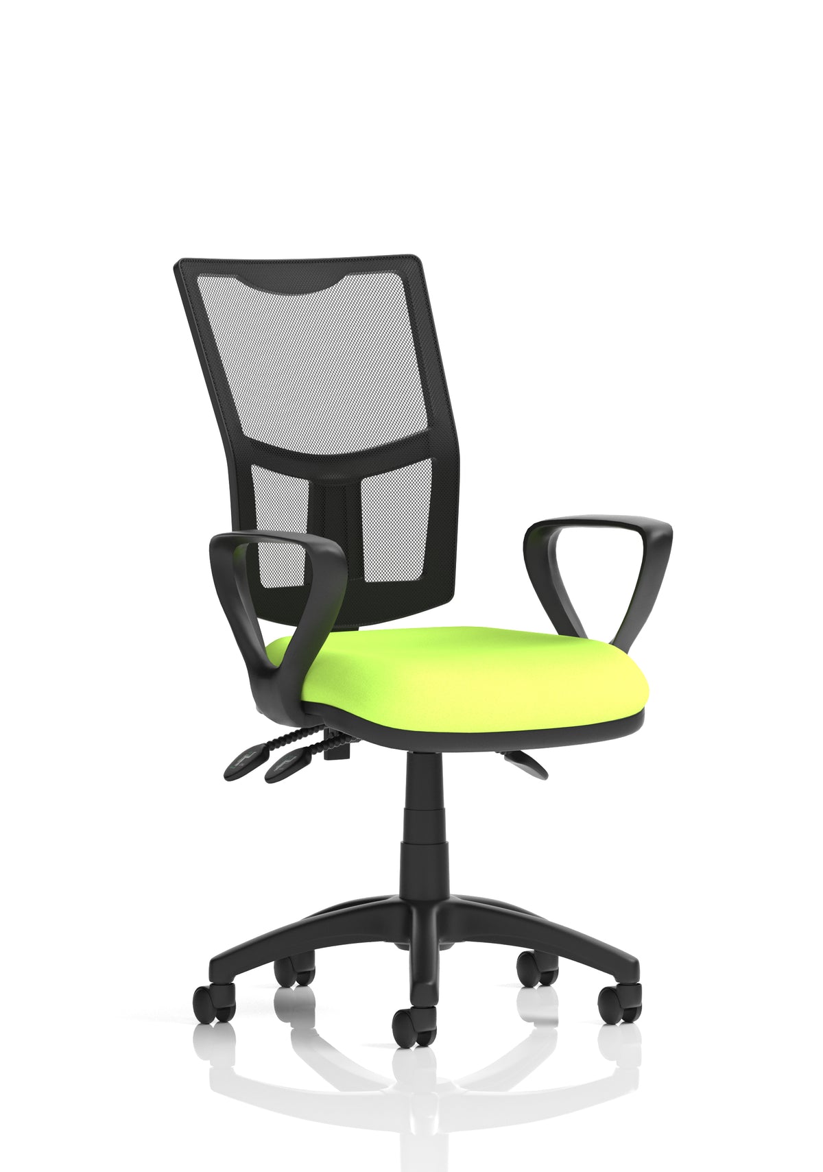 Windham Medium Back Mesh Task Chair | Gas Height | Independent Tilt | Height Adjustable Back Bespoke Myrrh Green With Loop Arms - Industrious Decor