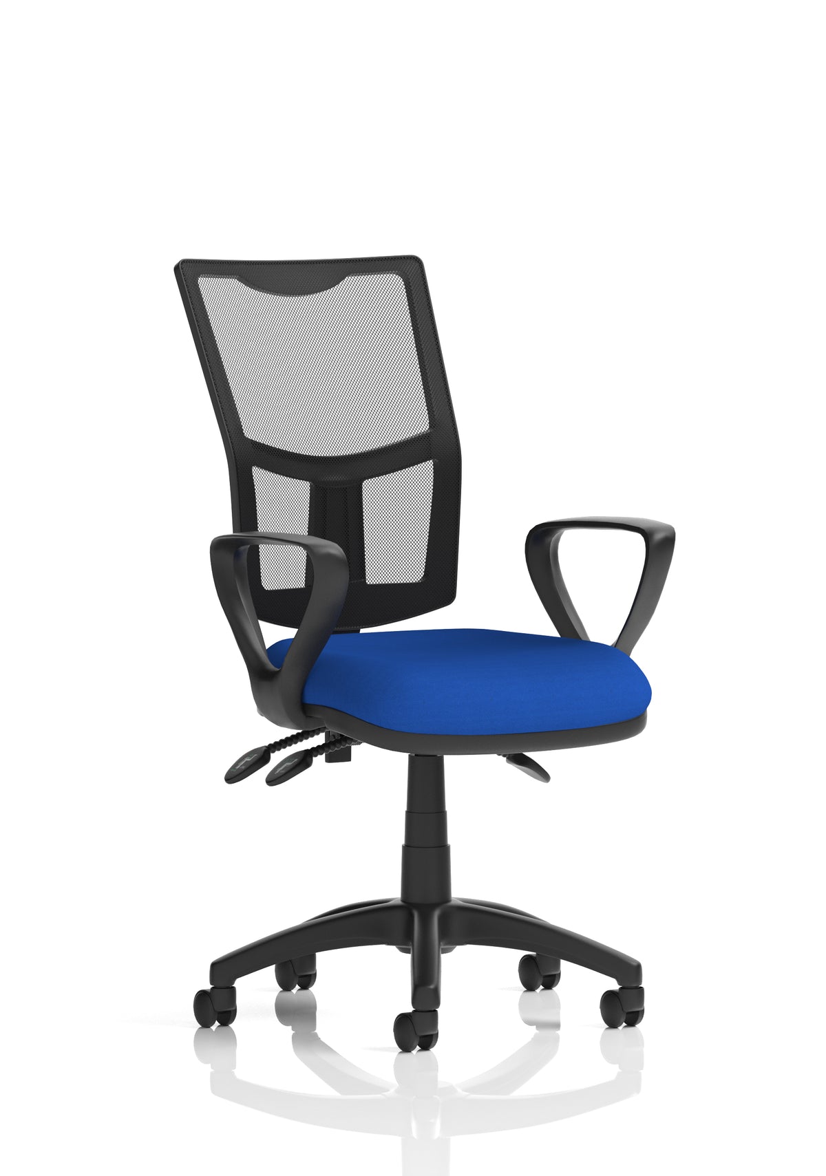 Windham Medium Back Mesh Task Chair | Gas Height | Independent Tilt | Height Adjustable Back Bespoke Stevia Blue With Loop Arms - Industrious Decor
