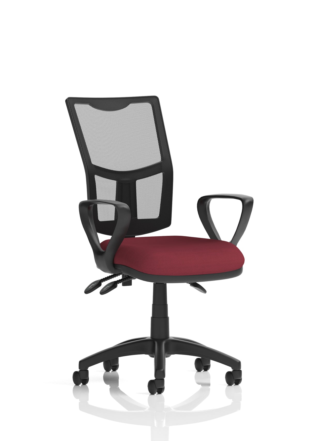 Windham Medium Back Mesh Task Chair | Gas Height | Independent Tilt | Height Adjustable Back Bespoke Ginseng Chilli With Loop Arms - Industrious Decor