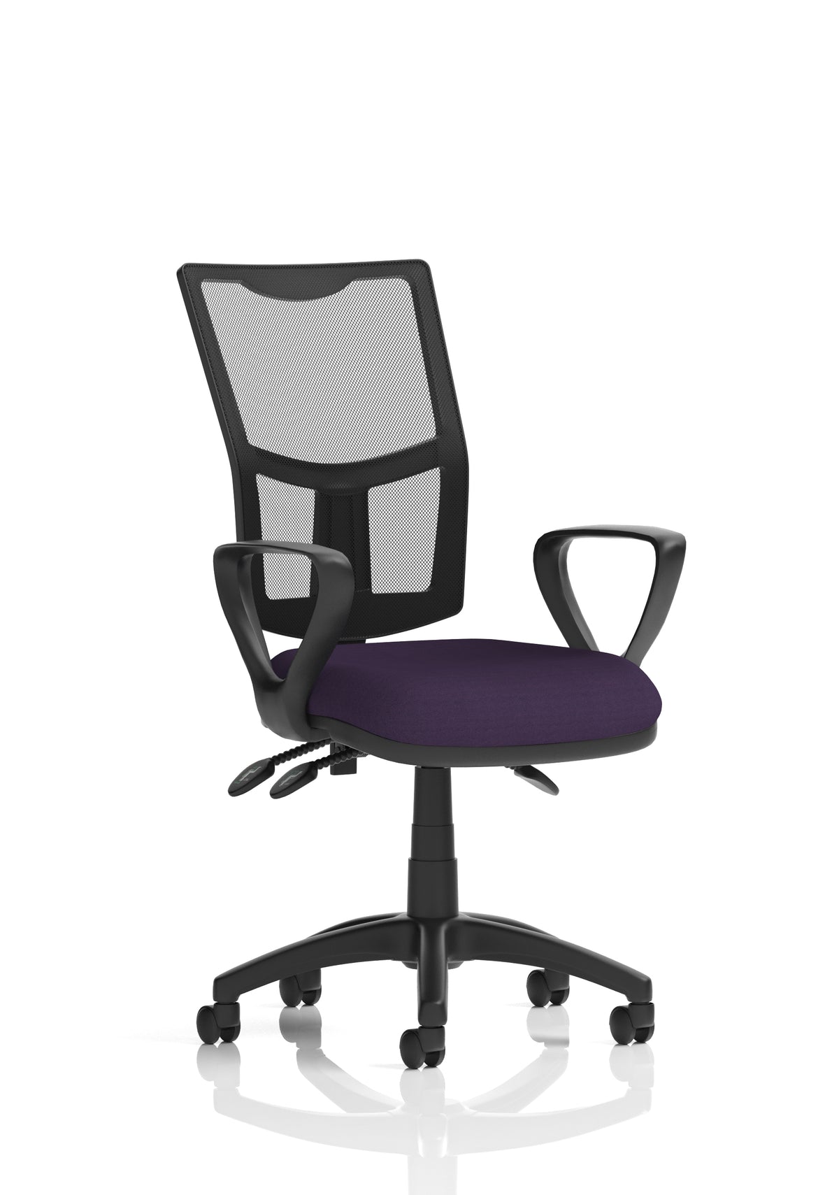 Windham Medium Back Mesh Task Chair | Gas Height | Independent Tilt | Height Adjustable Back Bespoke Tansy Purple With Loop Arms - Industrious Decor