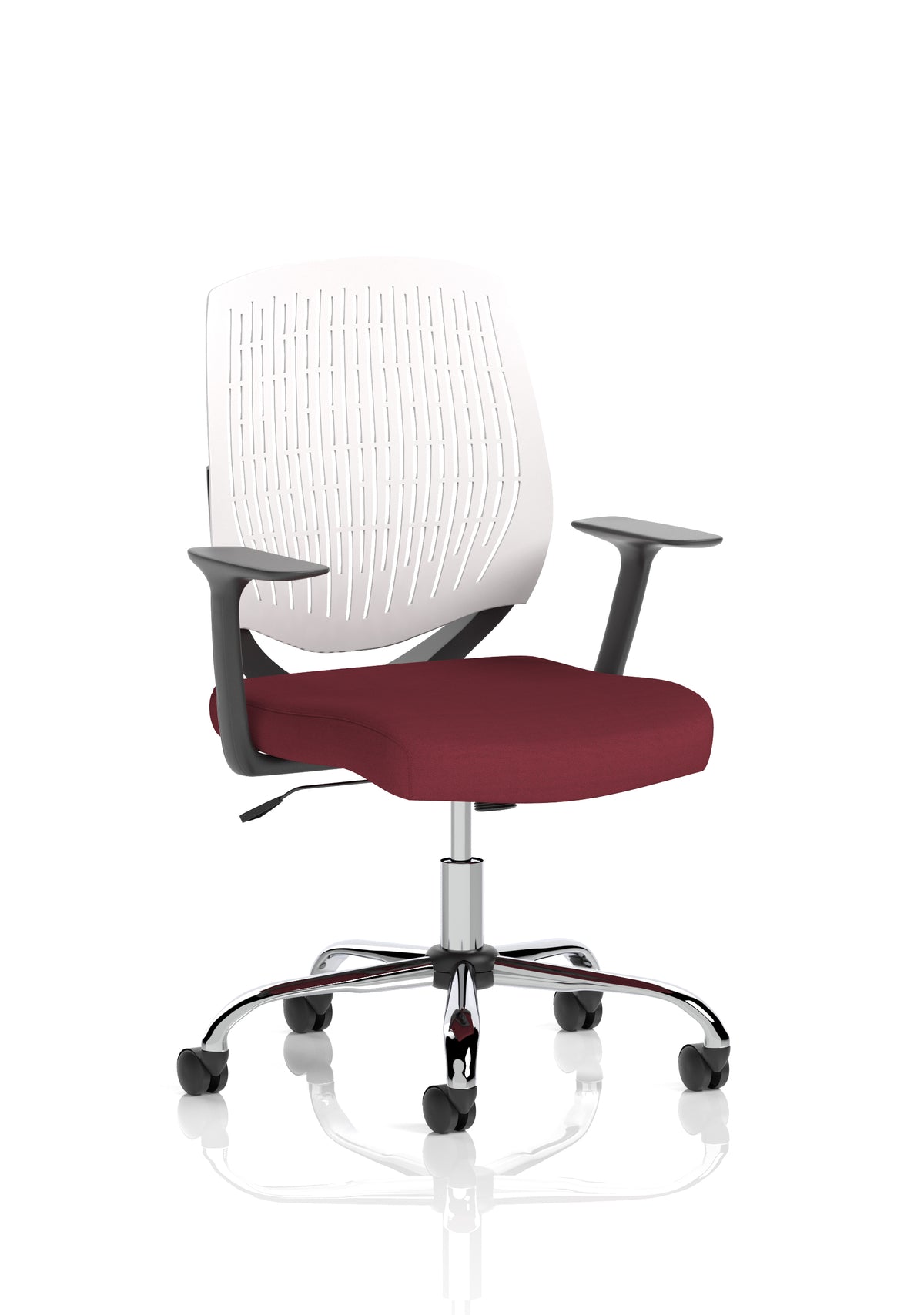 Harlow Medium Back Mesh Task Chair | Gas Height | Lock Tilt | Fixed Arms White Bespoke Ginseng Chilli - Industrious Decor