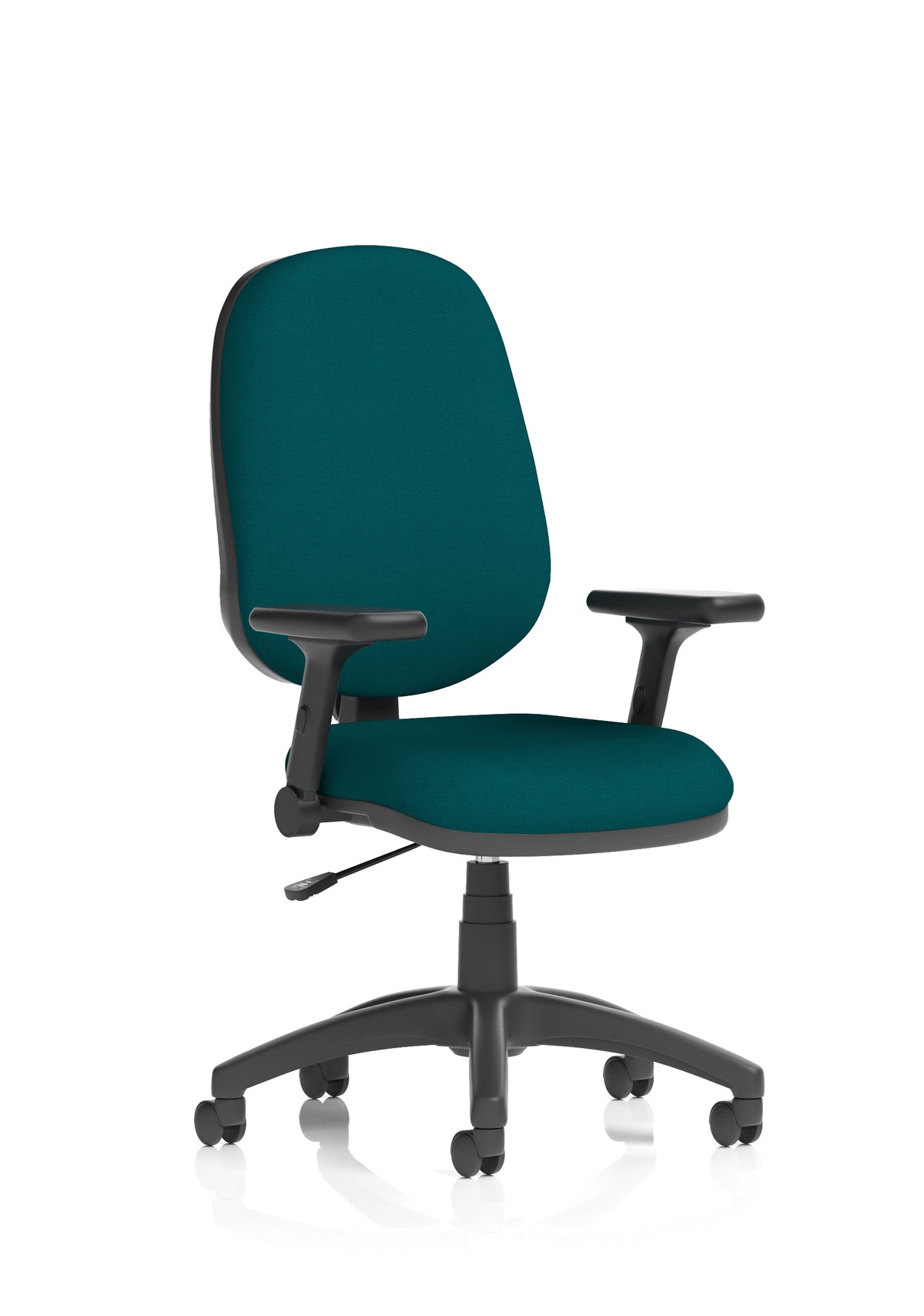 Norwood Medium Back Task Operator Office Chair Bespoke Maringa Teal Fabric Matching Bespoke Colour With Height Adjustable And Folding Arms - Industrious Decor