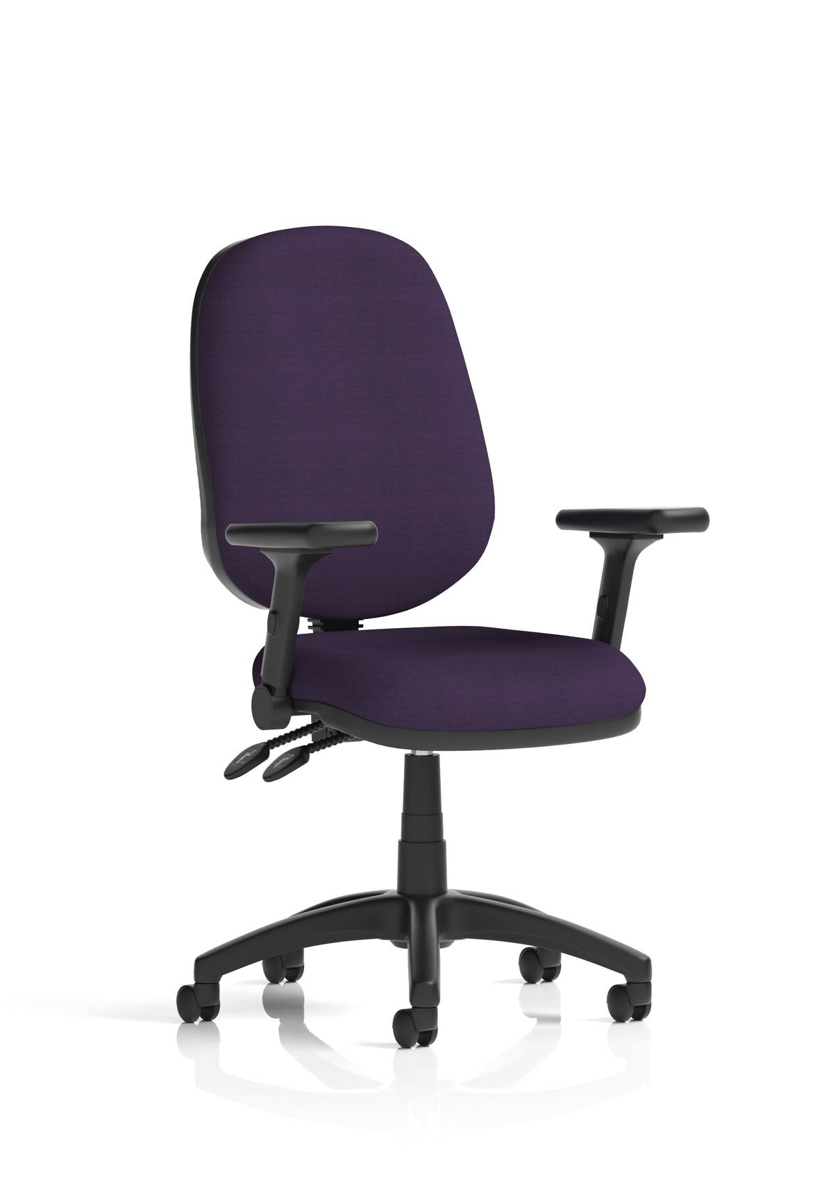 Ives Medium Back Task Operator Office Chair Bespoke Tansy Purple Matching Bespoke Colour With Height Adjustable And Folding Arms - Industrious Decor
