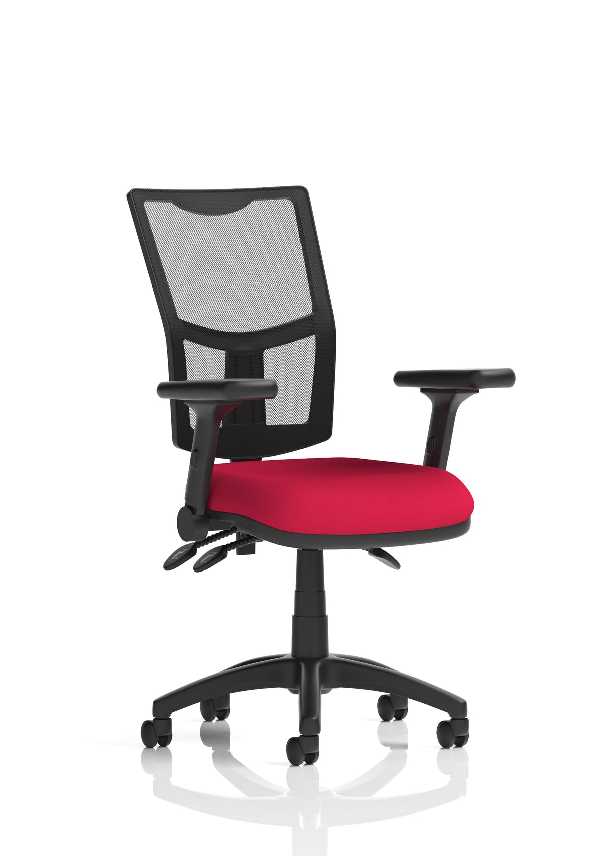 Windham Medium Back Mesh Task Chair | Gas Height | Independent Tilt | Height Adjustable Back Bespoke Bergamot Cherry With Height Adjustable And Folding Arms - Industrious Decor