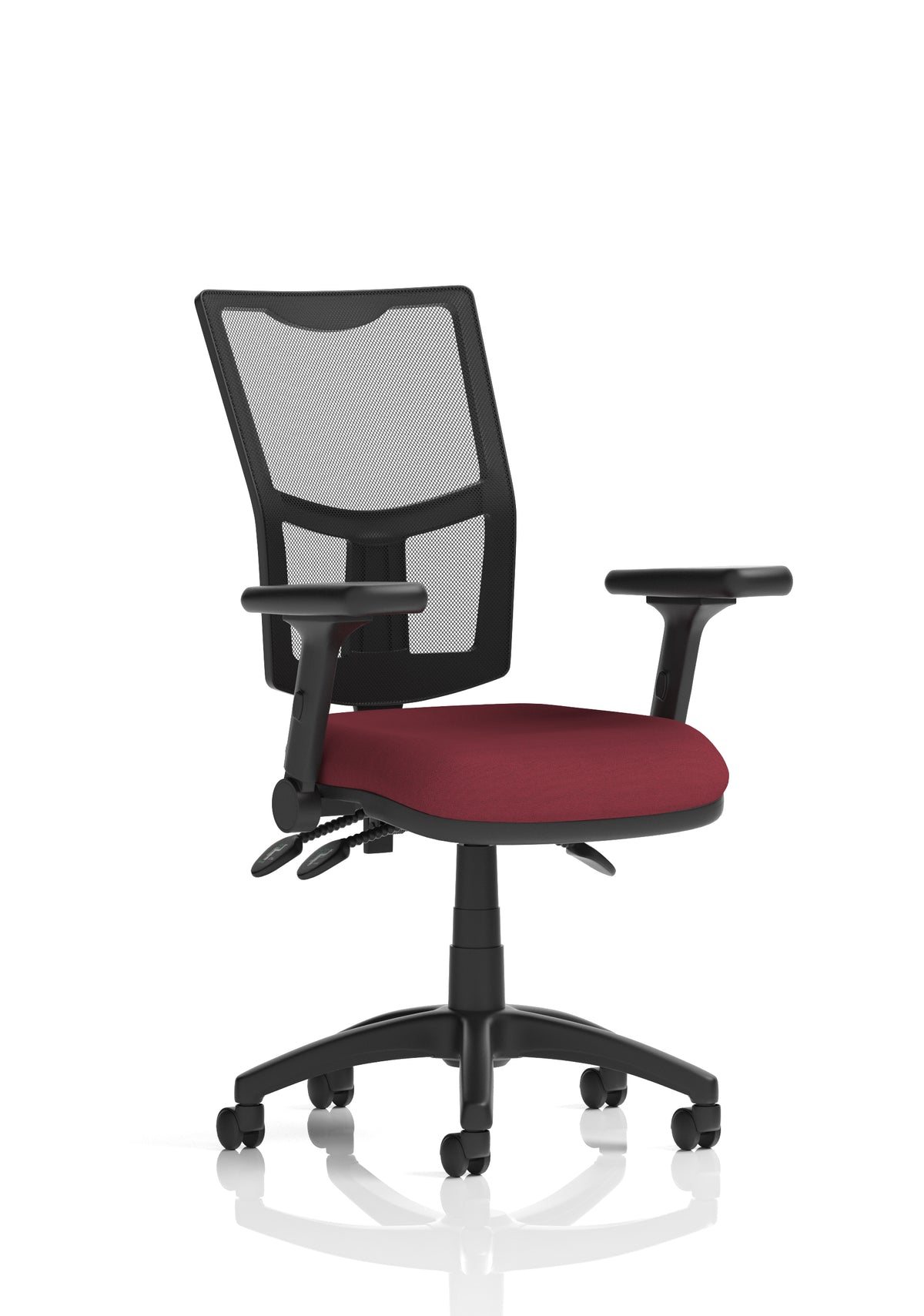 Windham Medium Back Mesh Task Chair | Gas Height | Independent Tilt | Height Adjustable Back Bespoke Ginseng Chilli With Height Adjustable And Folding Arms - Industrious Decor