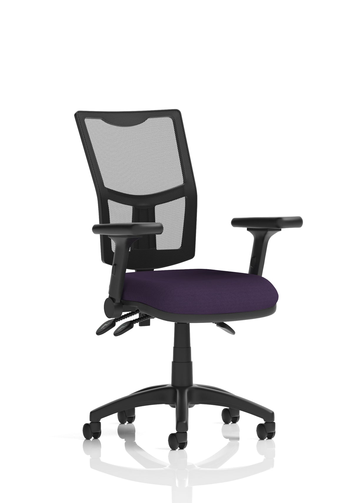 Windham Medium Back Mesh Task Chair | Gas Height | Independent Tilt | Height Adjustable Back Bespoke Tansy Purple With Height Adjustable And Folding Arms - Industrious Decor
