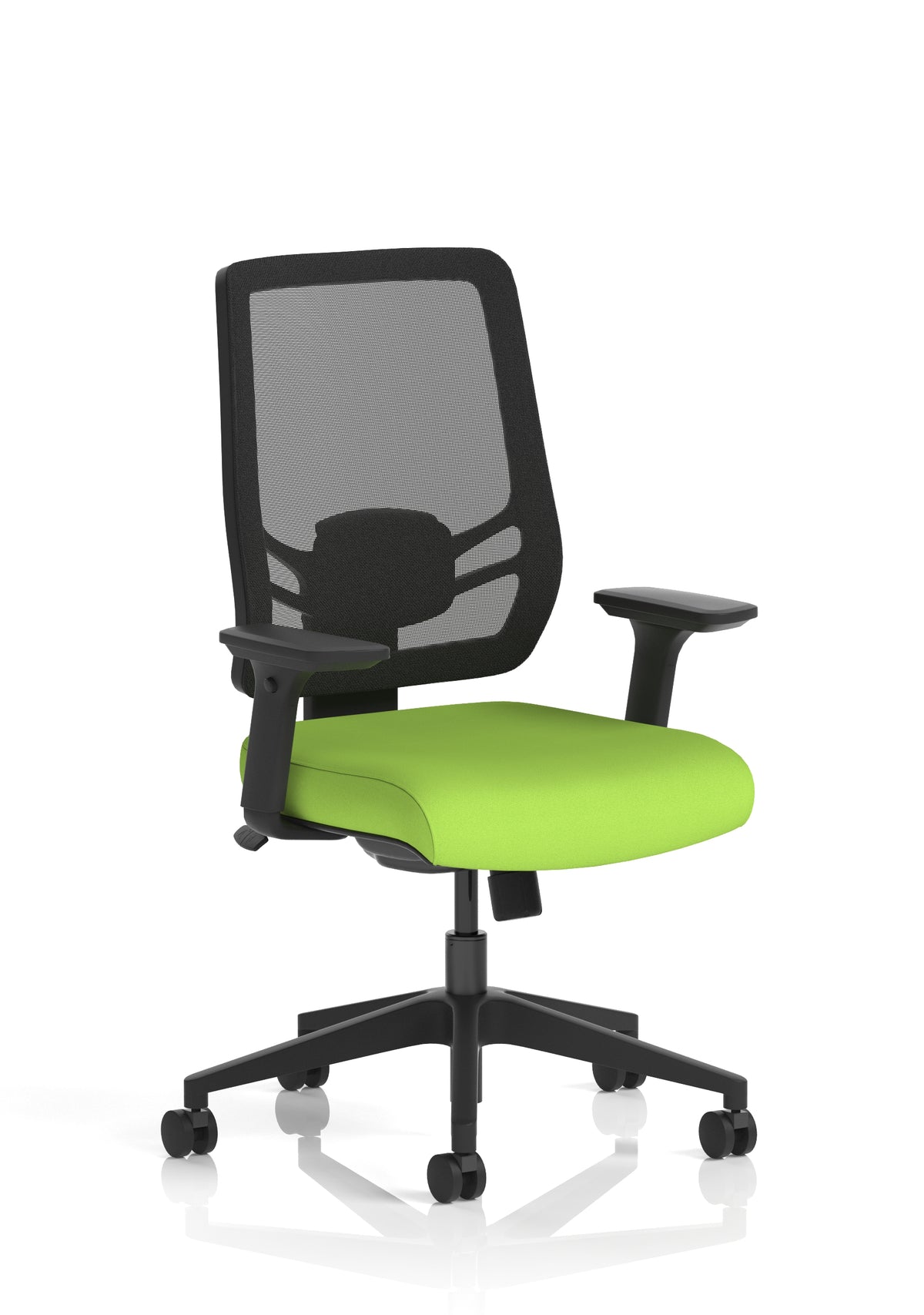 Halsey 24Hr High Back Mesh Ergonomic Task Chair with Arms Mesh & Bespoke Myrrh Green Fabric None - Industrious Decor