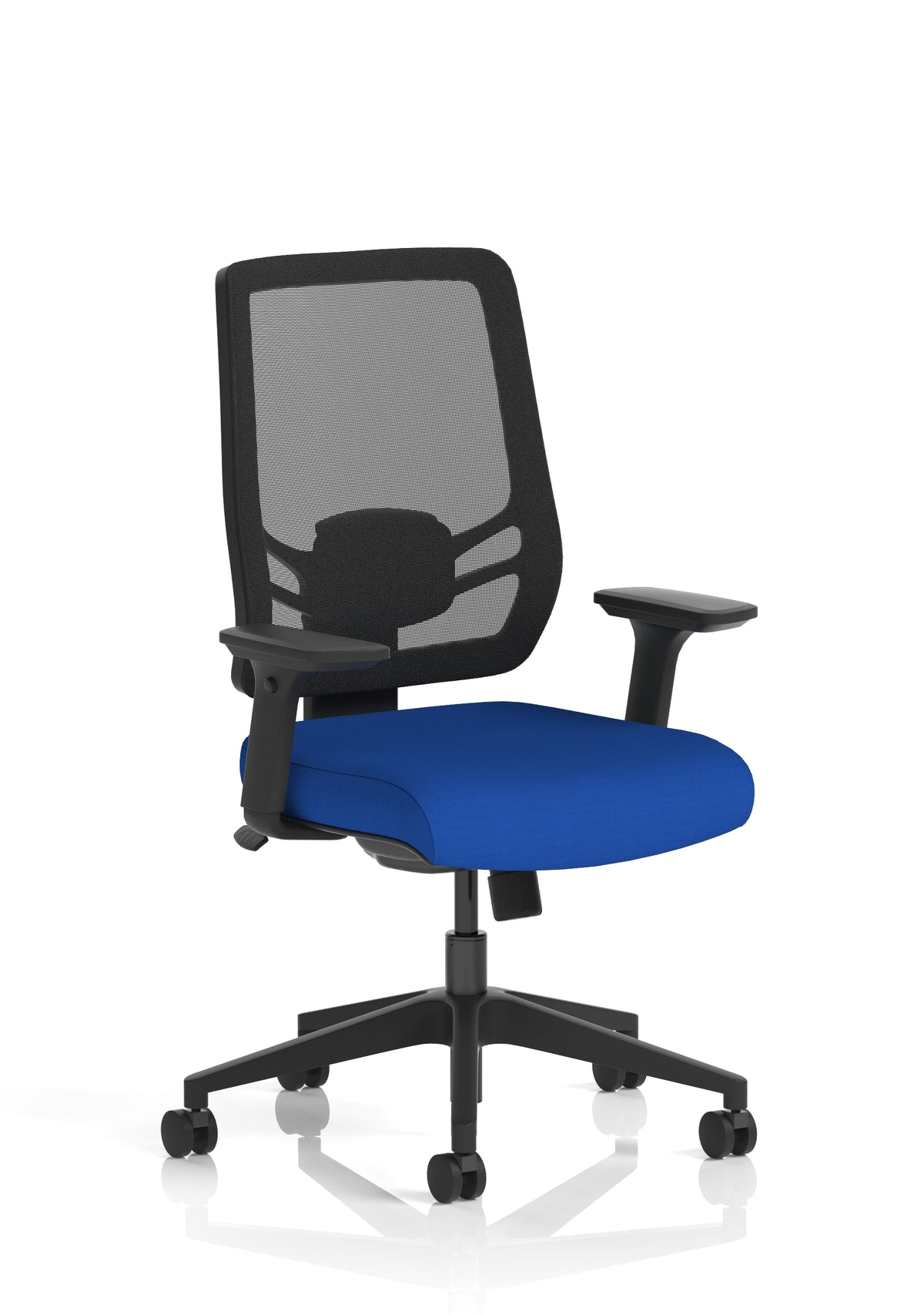 Halsey 24Hr High Back Mesh Ergonomic Task Chair with Arms Mesh & Bespoke Stevia Blue Fabric None - Industrious Decor