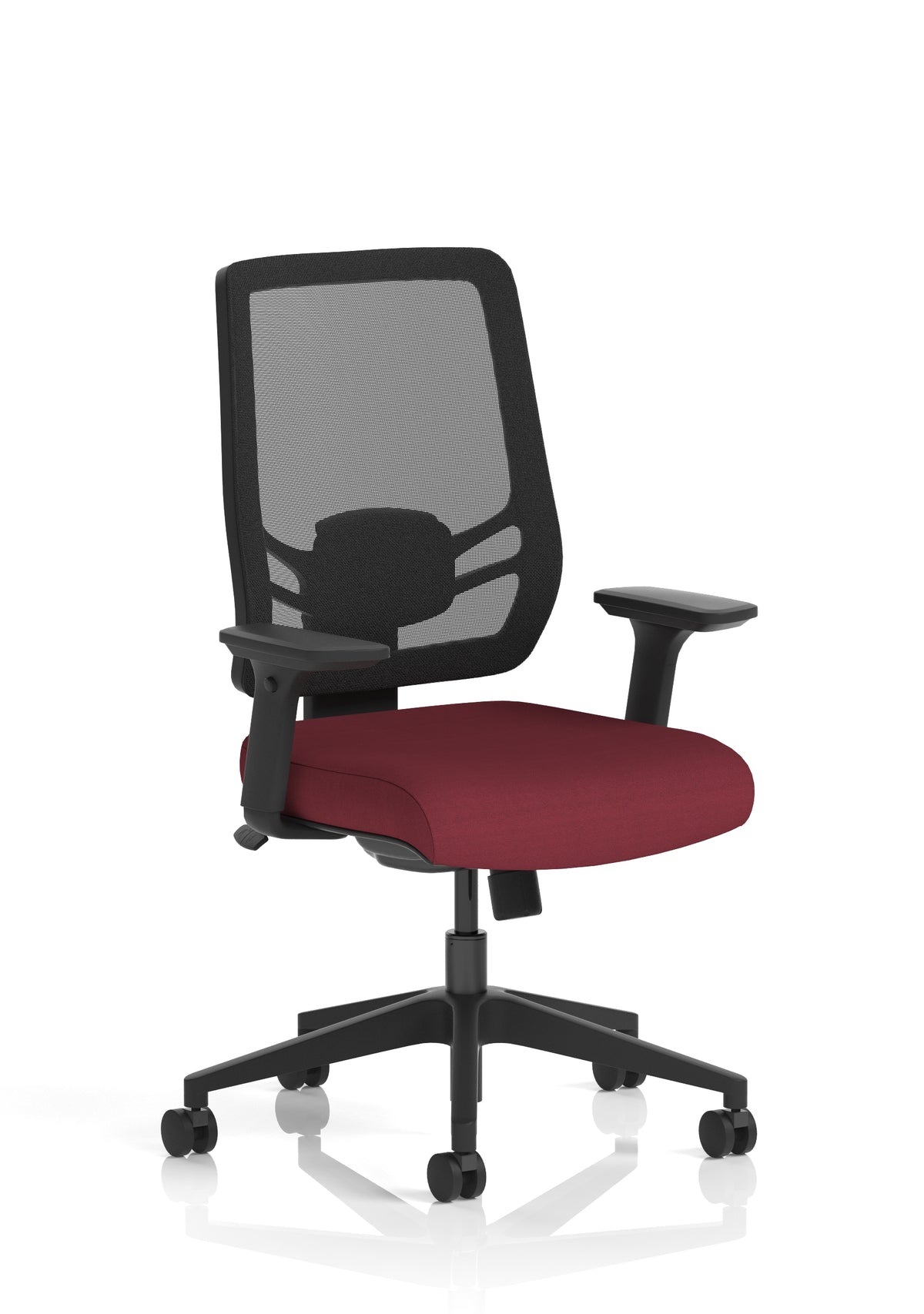 Halsey 24Hr High Back Mesh Ergonomic Task Chair with Arms Mesh & Bespoke Ginseng Chilli Fabric None - Industrious Decor