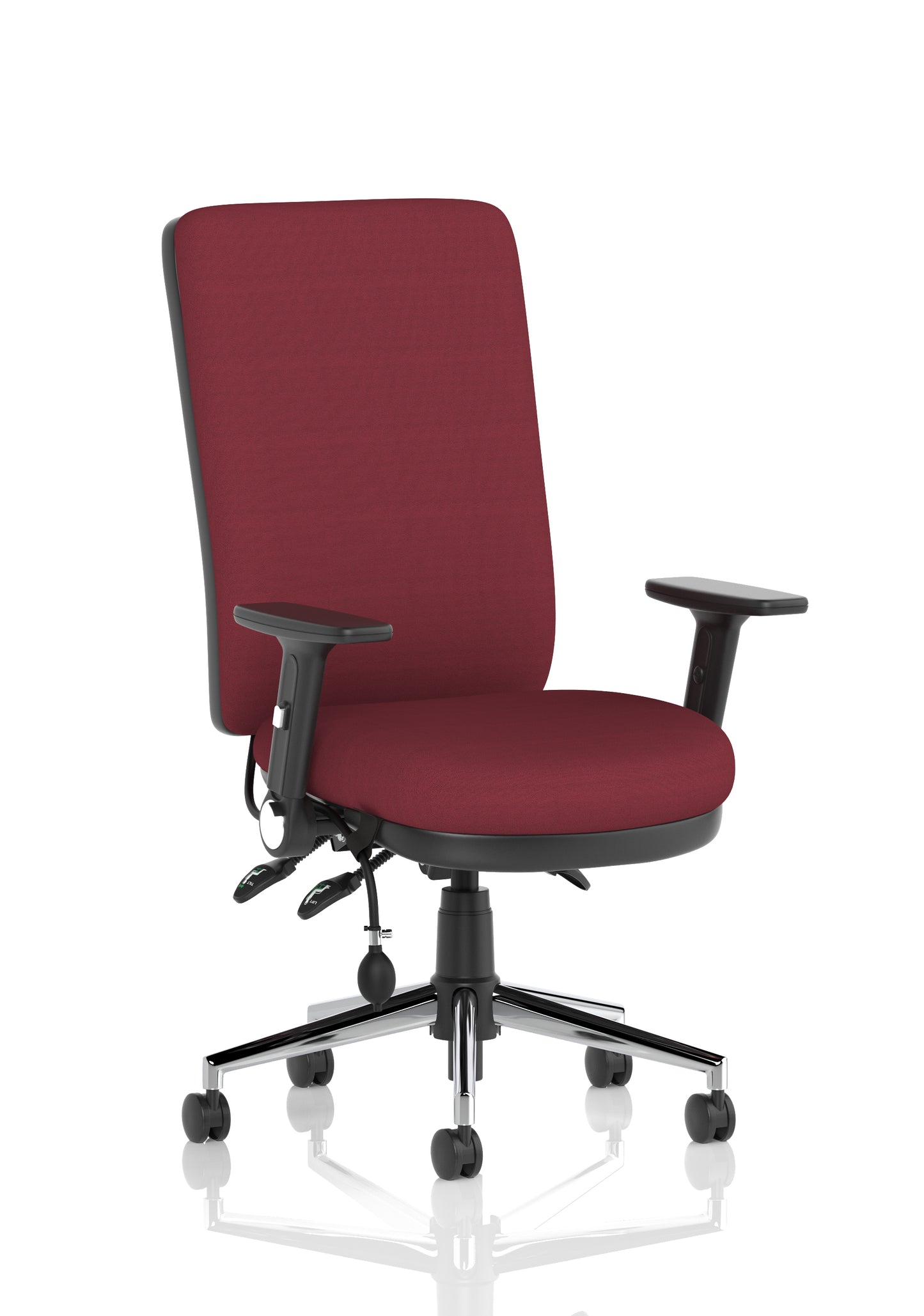 Chiro High Back Task Operator Office Chair Bespoke Ginseng Chilli With Height Adjustable & Folding Arms Matching Bespoke Colour - Industrious Decor