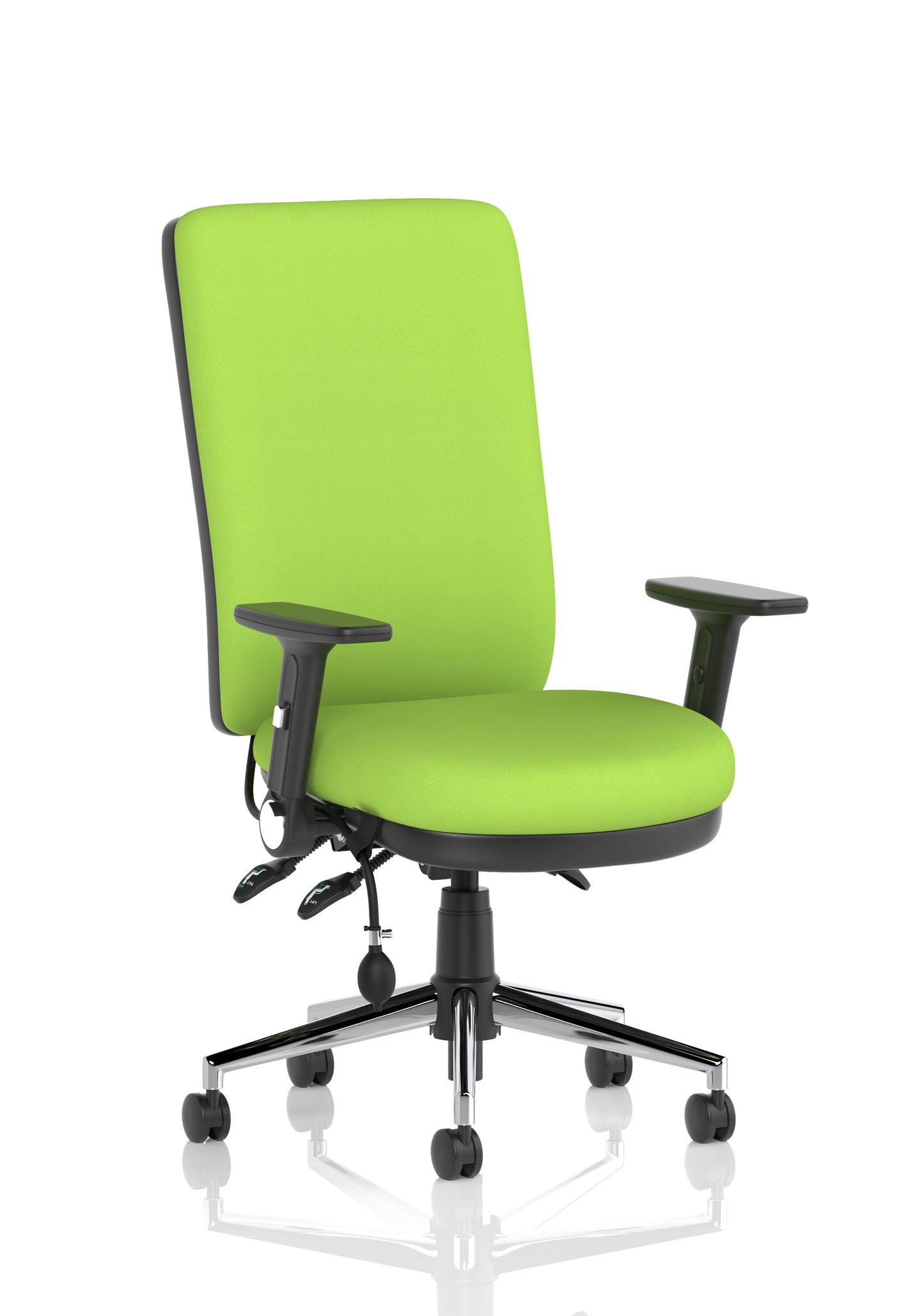 Chiro High Back Task Operator Office Chair Bespoke Myrrh Green With Height Adjustable & Folding Arms Matching Bespoke Colour - Industrious Decor