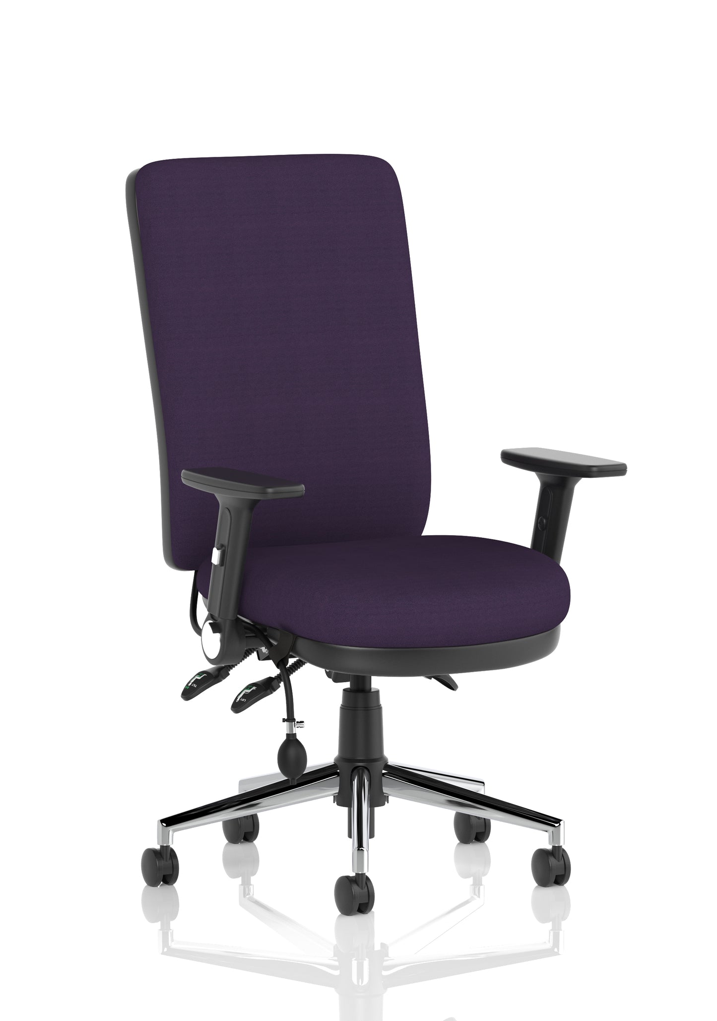 Chiro High Back Task Operator Office Chair Bespoke Tansy Purple With Height Adjustable & Folding Arms Matching Bespoke Colour - Industrious Decor