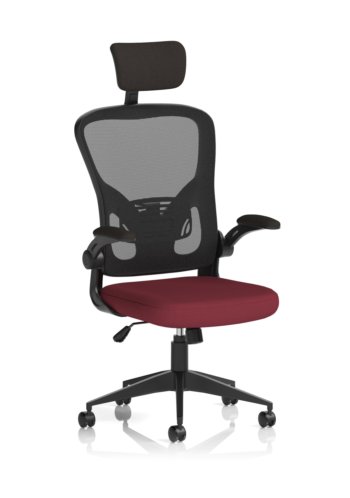 Ace Executive Mesh Chair With Folding Arms Bespoke Ginseng Chilli - Industrious Decor