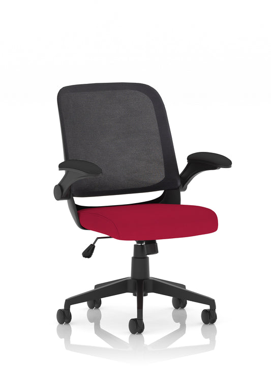 Crew Task Operator Mesh Chair With Folding Arms Bespoke Bergamot Cherry - Industrious Decor