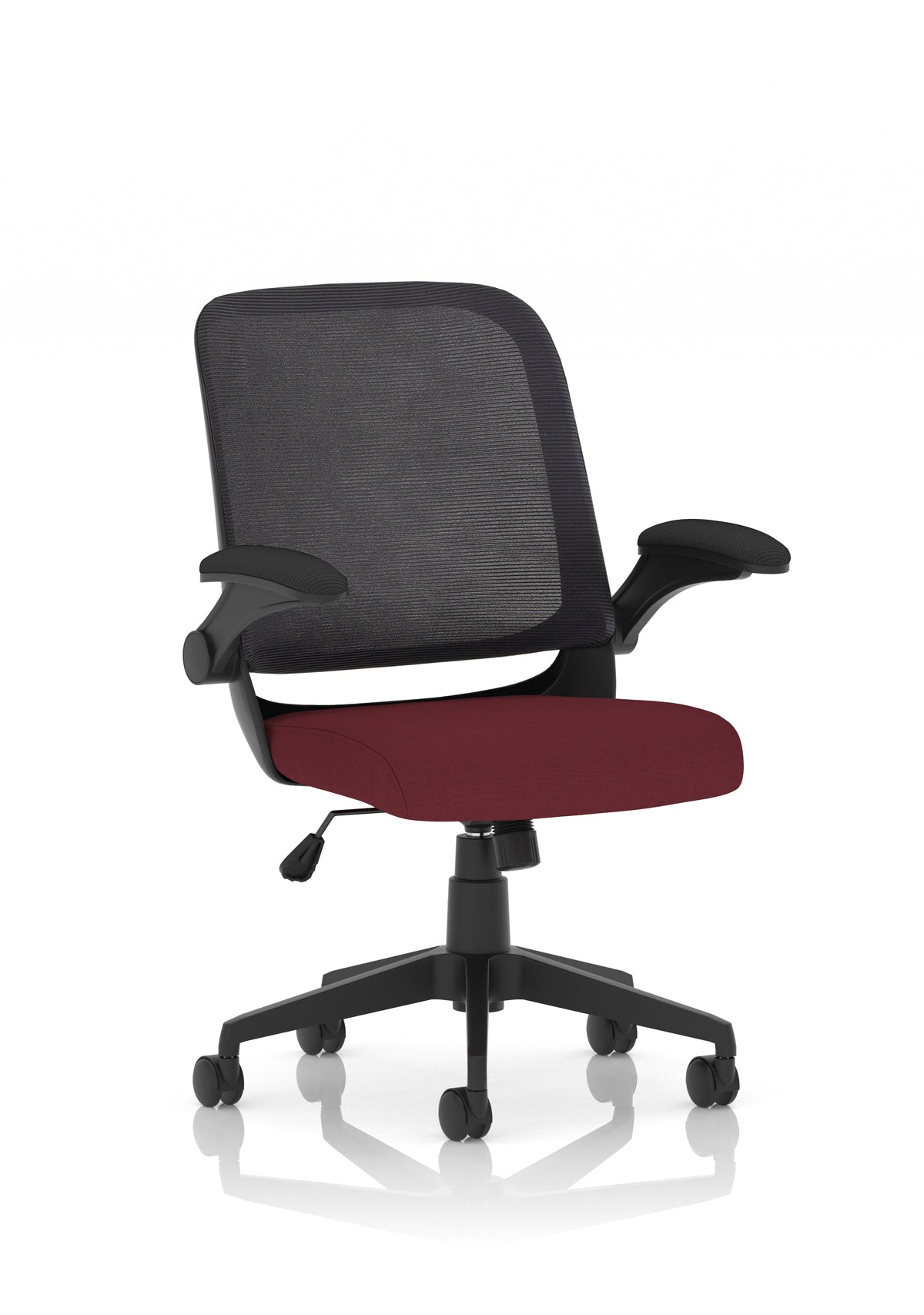 Crew Task Operator Mesh Chair With Folding Arms Bespoke Ginseng Chilli - Industrious Decor