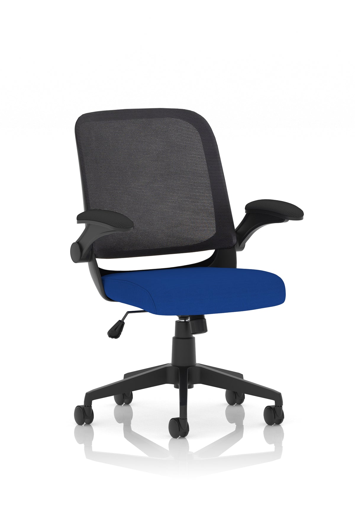 Crew Task Operator Mesh Chair With Folding Arms Bespoke Stevia Blue - Industrious Decor