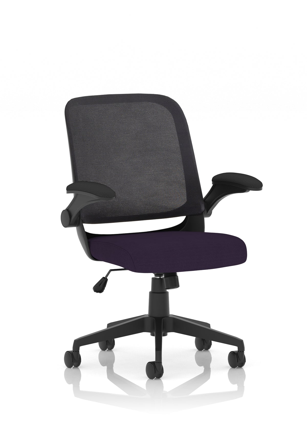 Crew Task Operator Mesh Chair With Folding Arms Bespoke Tansy Purple - Industrious Decor