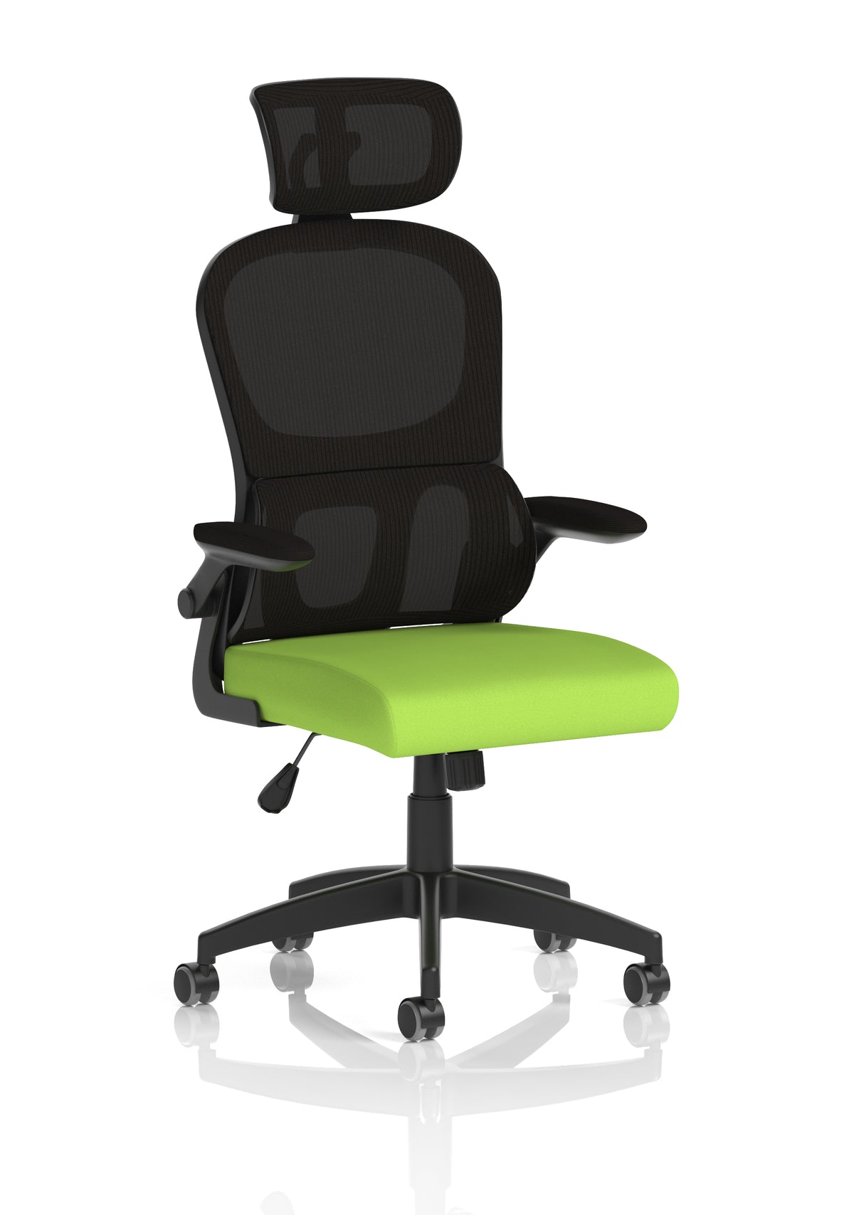 Iris Task Operator Mesh Back Fabric Seat With Headrest Bespoke Myrrh Green - Industrious Decor
