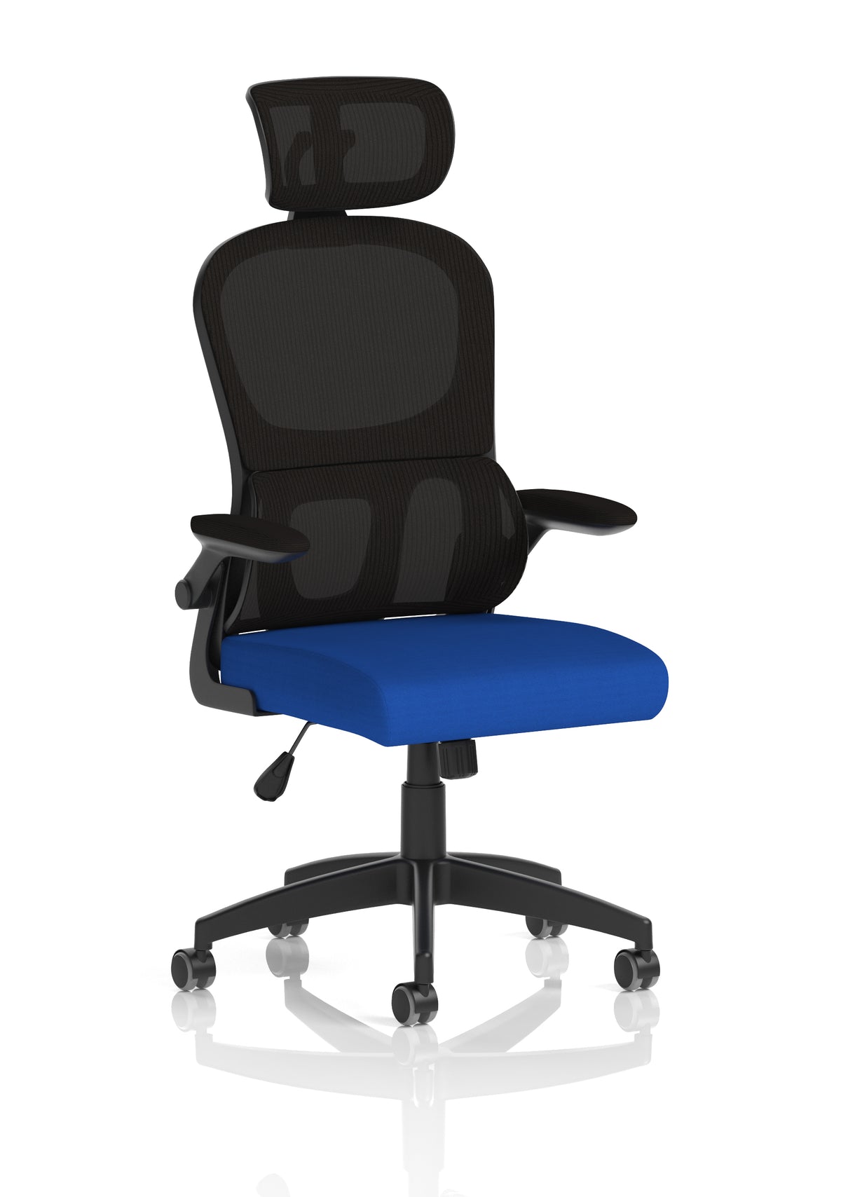 Iris Task Operator Mesh Back Fabric Seat With Headrest Bespoke Stevia Blue - Industrious Decor