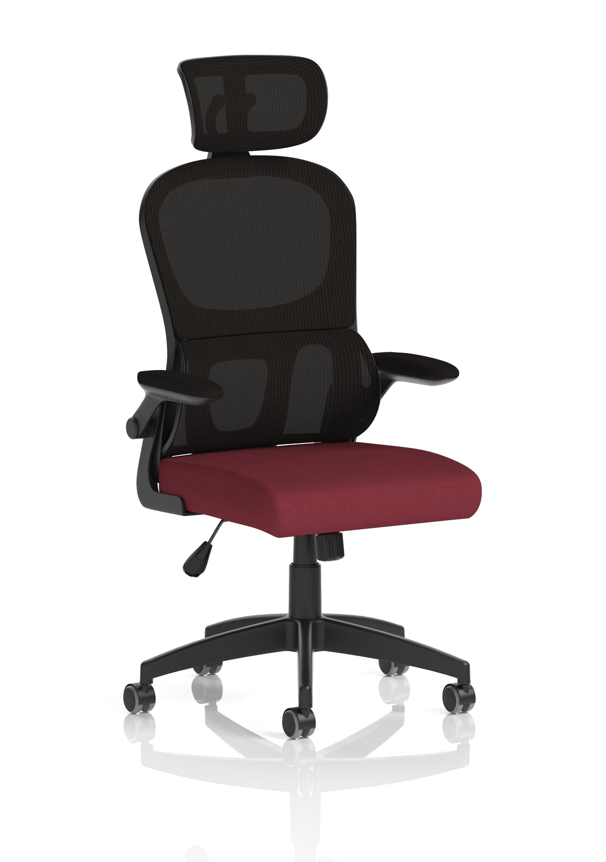 Iris Task Operator Mesh Back Fabric Seat With Headrest Bespoke Ginseng Chilli - Industrious Decor