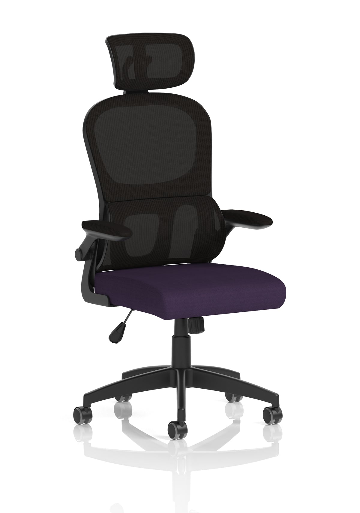 Iris Task Operator Mesh Back Fabric Seat With Headrest Bespoke Tansy Purple - Industrious Decor