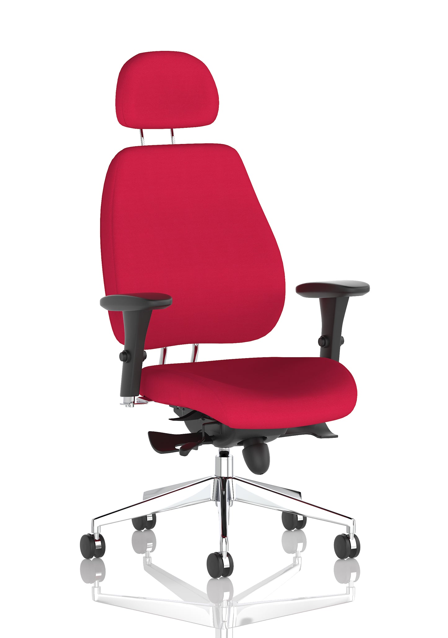 Chiro Plus High Back Ergonomic Posture Chair with Arms Bespoke Bergamot Cherry Fabric Matching Bespoke Colour With Headrest - Industrious Decor