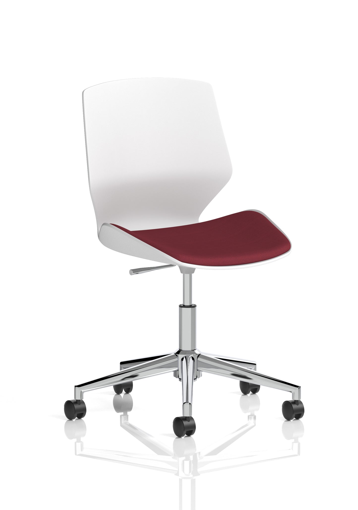 Florence 5 Star Base White Frame Fabric Visitor Chair Bespoke Ginseng Chilli Fabric - Industrious Decor