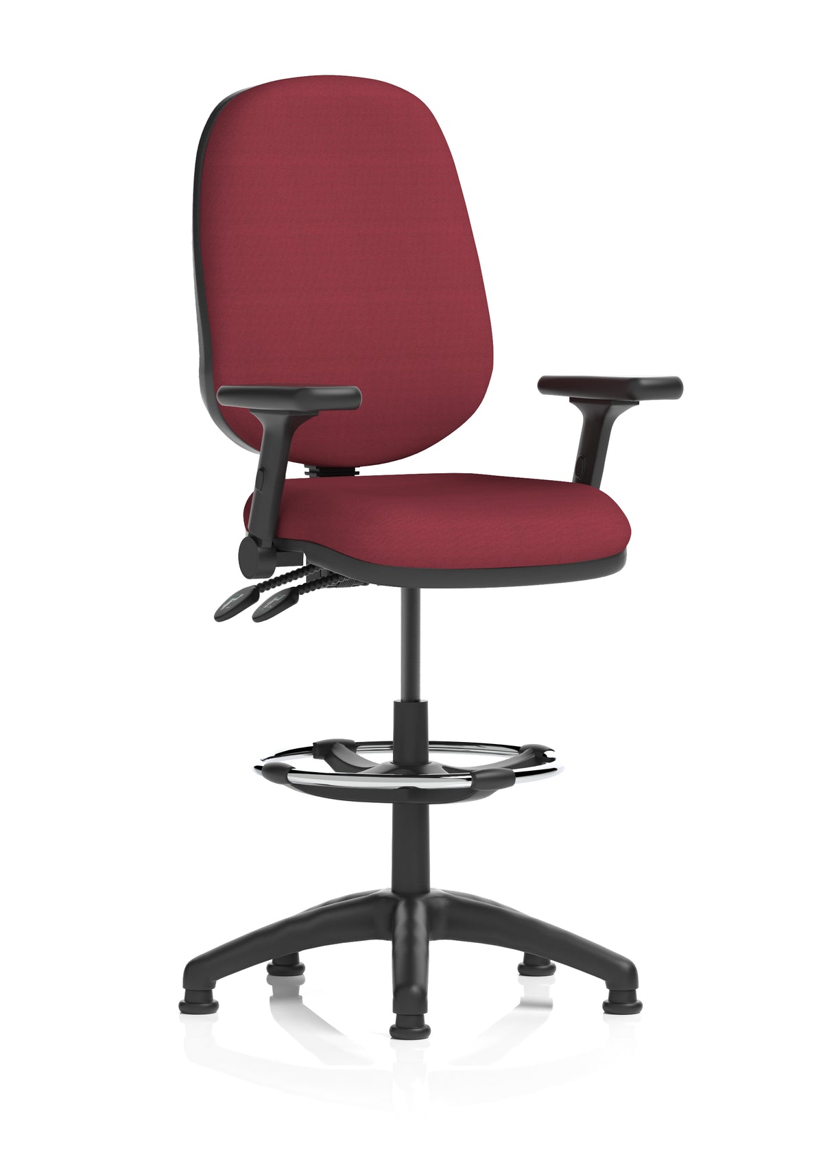 Sterling Medium Back Draughtsman Chair | Infinite Lock | Height Adjustable Back & Arms Bespoke Ginseng Chilli Matching Colour With Height Adjustable And Folding Arms - Industrious Decor