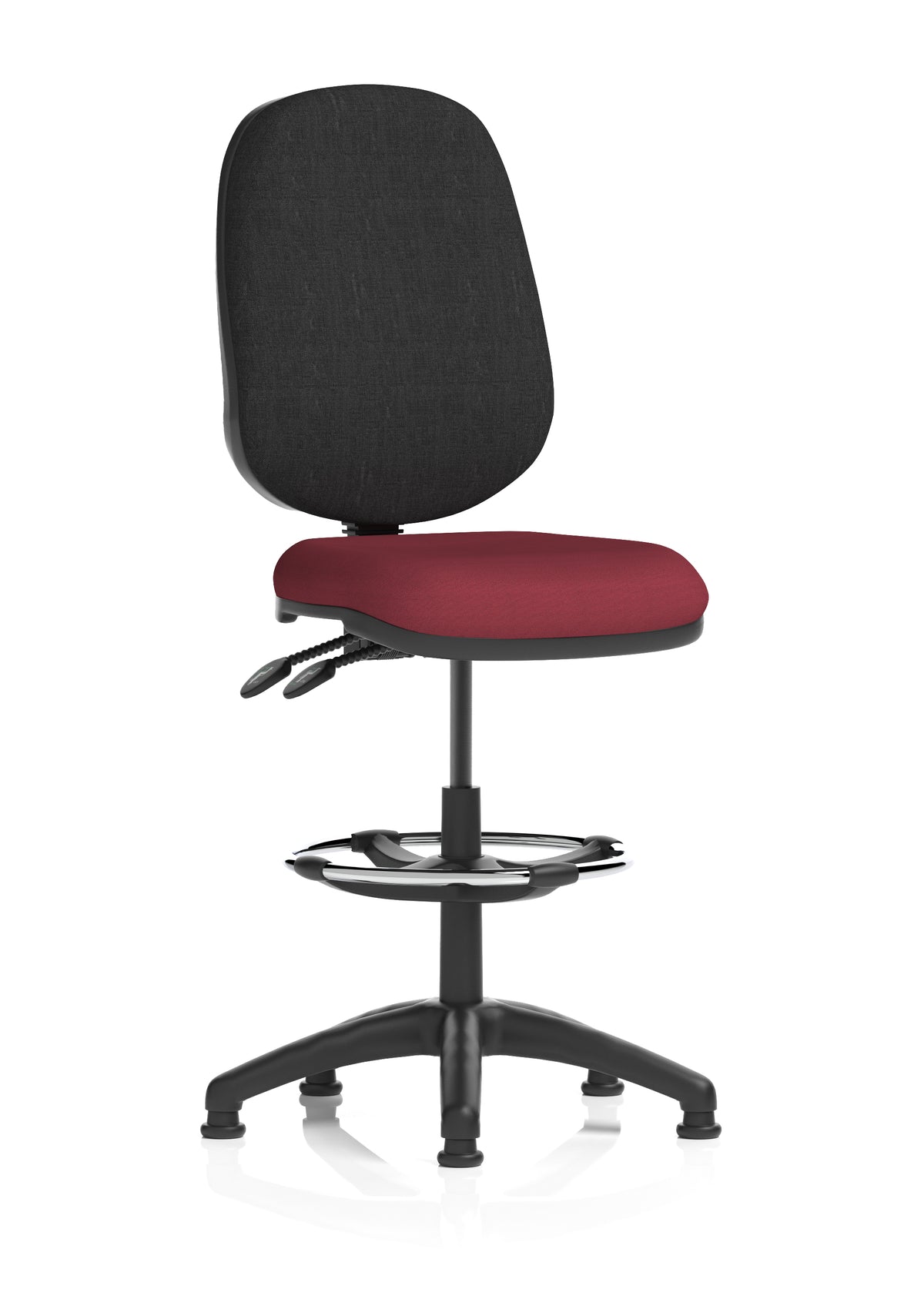 Sterling Medium Back Draughtsman Chair | Infinite Lock | Height Adjustable Back & Arms Bespoke Ginseng Chilli Black None - Industrious Decor