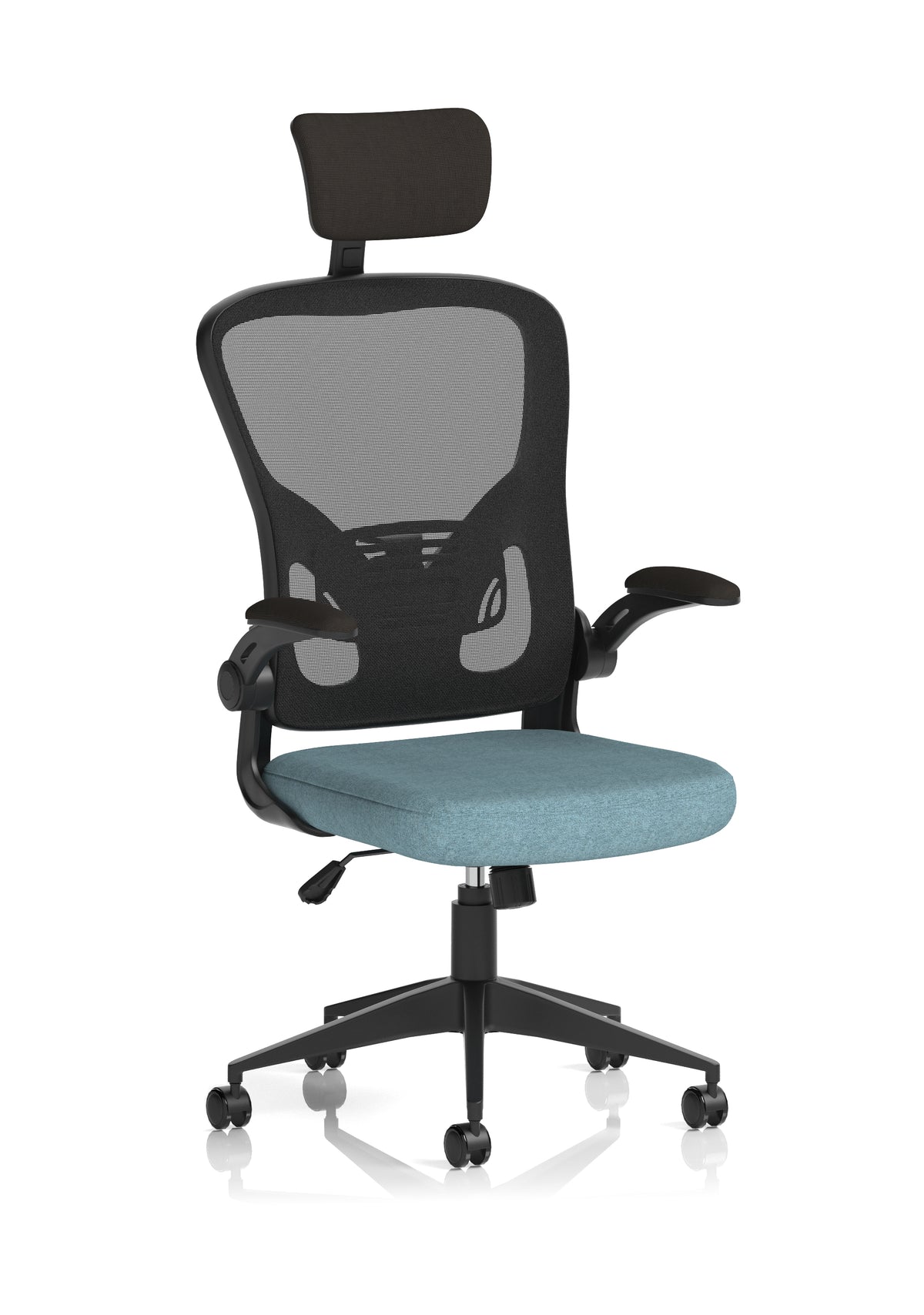 Ace Executive Mesh Chair With Folding Arms Bespoke Rivet Quench - Industrious Decor